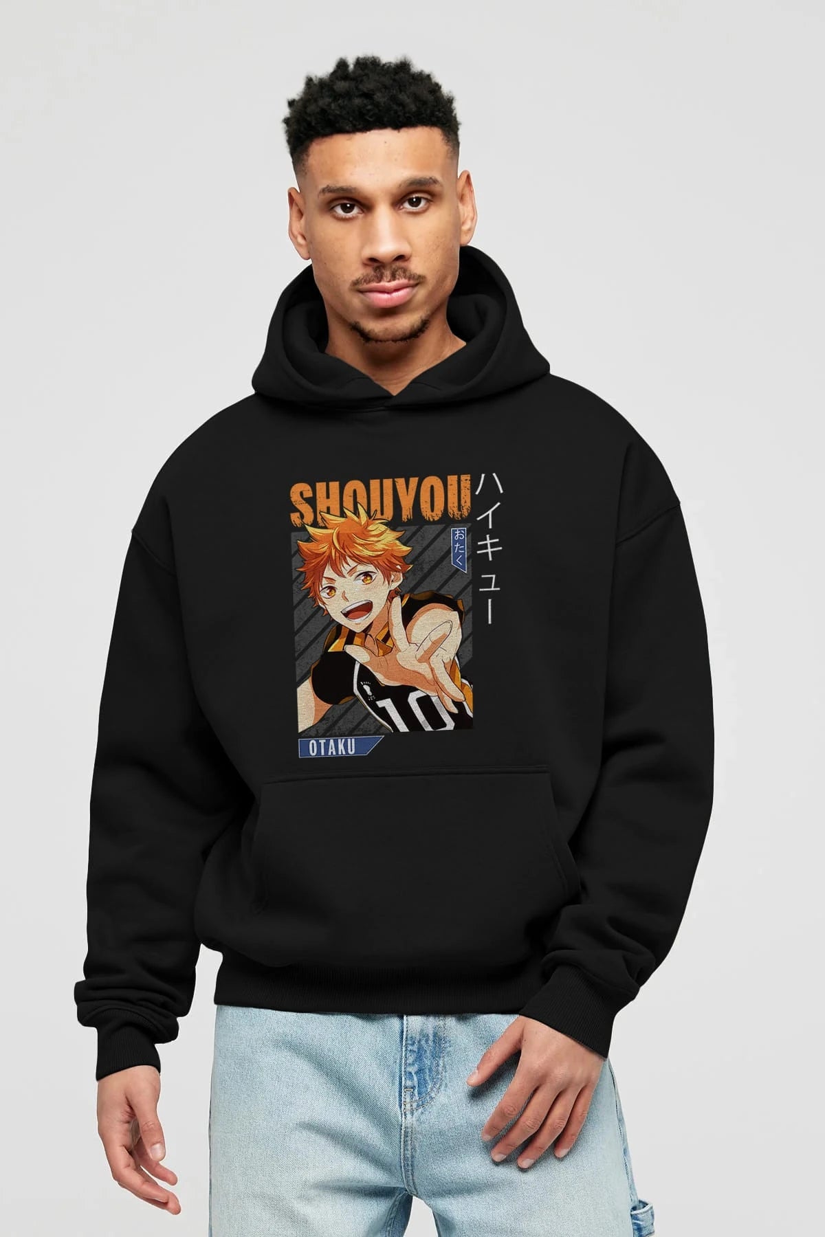 Shouyou Hinata 9 Anime Ön Baskılı Hoodie Oversize Kapüşonlu Sweatshirt Erkek Kadın Unisex