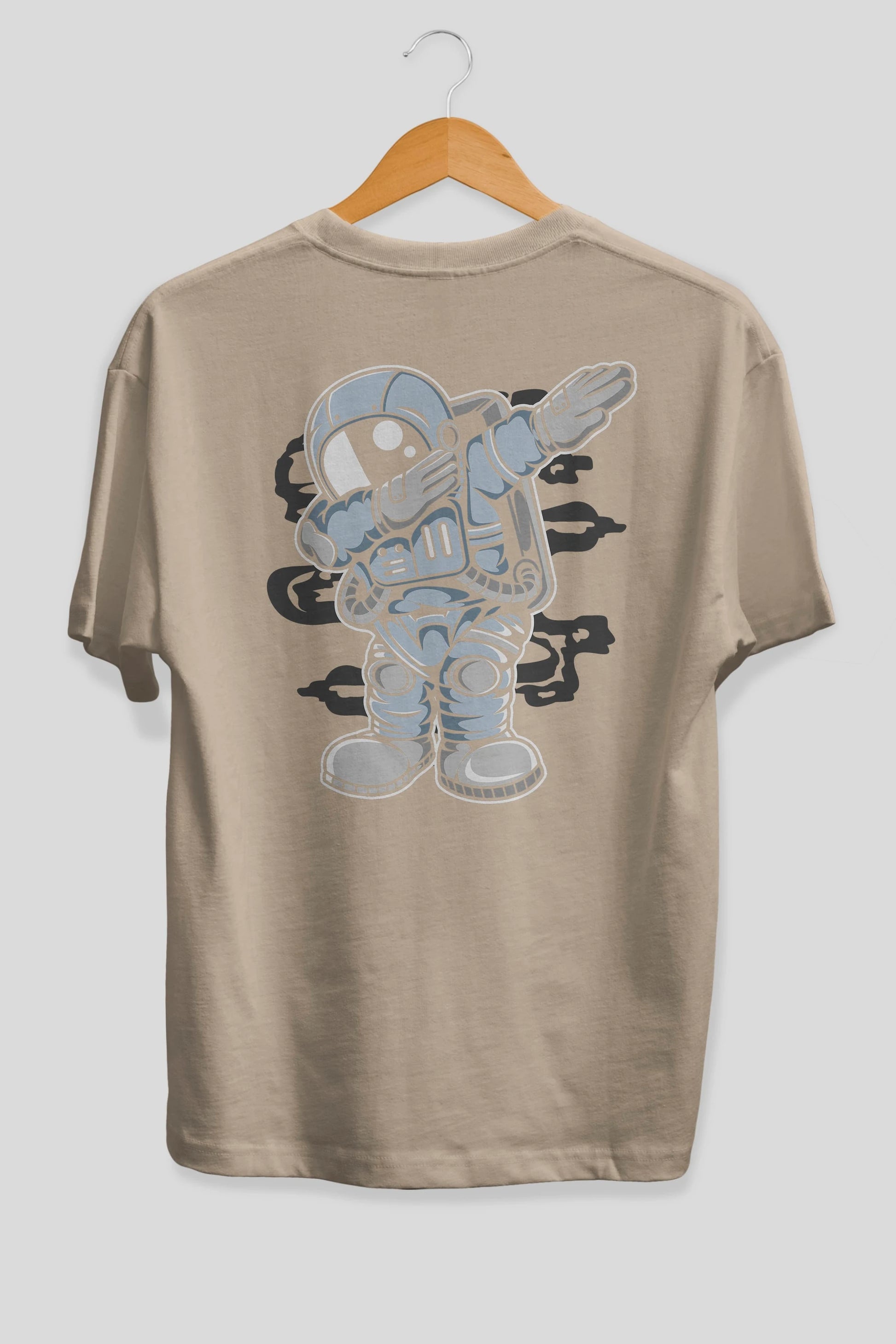 Astronaut Dab Arka Baskılı Oversize t-shirt Erkek Kadın Unisex