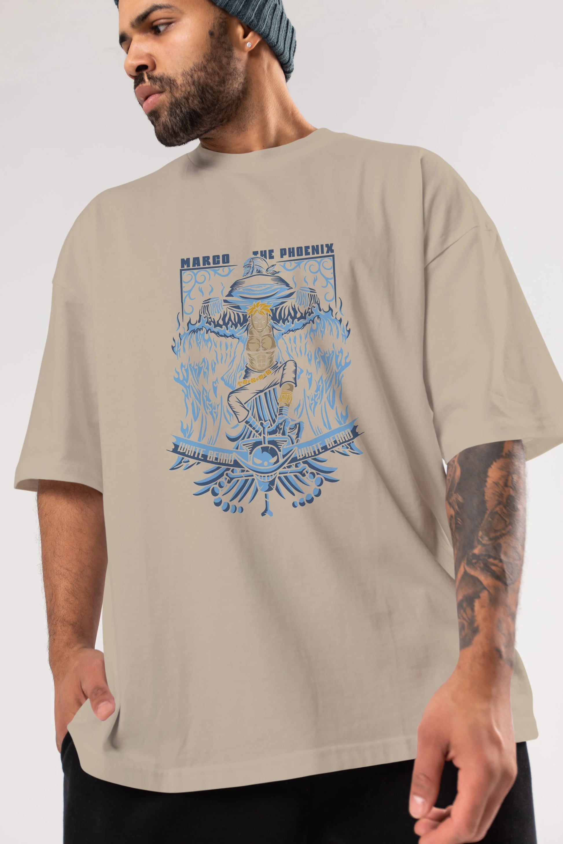 Marco the Phoenix Anime Ön Baskılı Oversize t-shirt Erkek Kadın Unisex