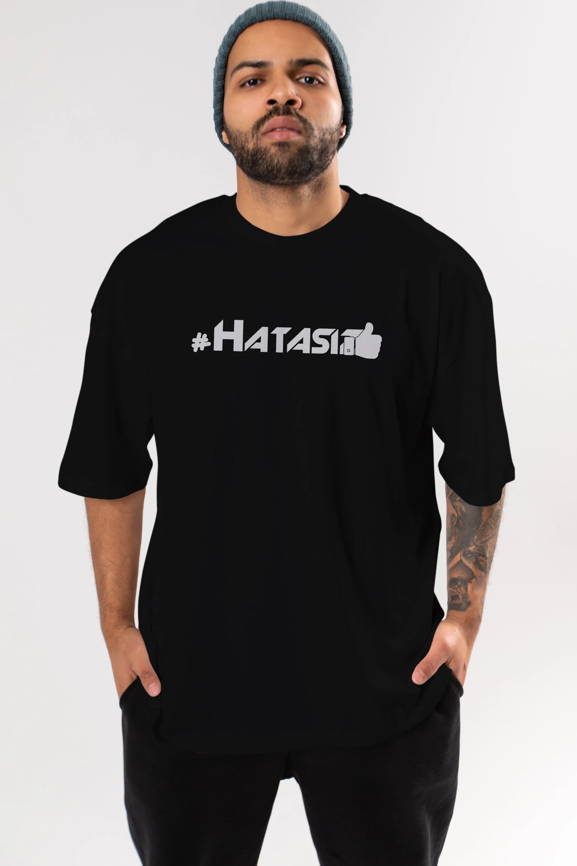 Hatasız Ön Baskılı Oversize t-shirt %100 pamuk Erkek Kadın Unisex