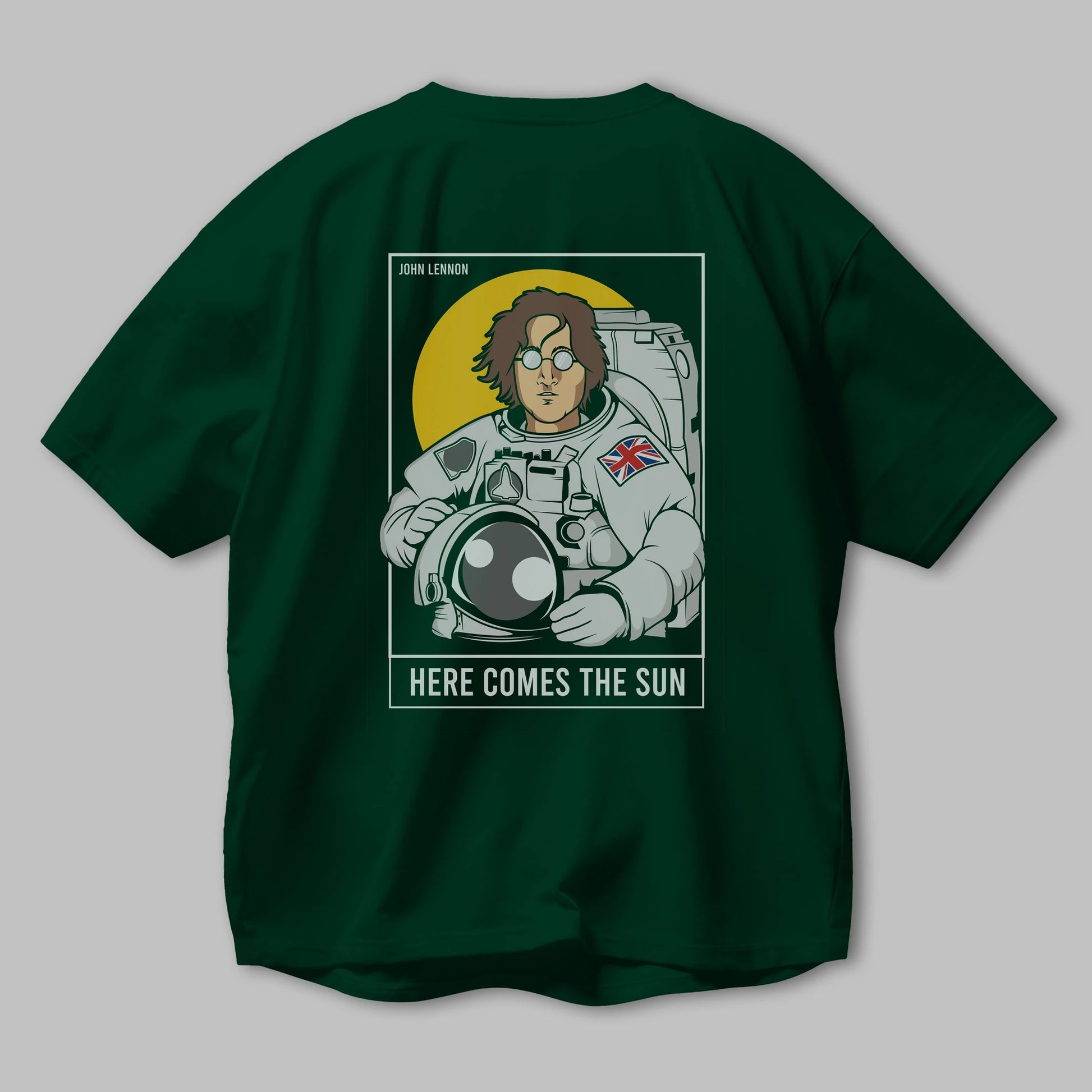 John Lennon Astronot Arka Baskılı Oversize t-shirt Erkek Kadın Unisex %100 Pamuk tişort