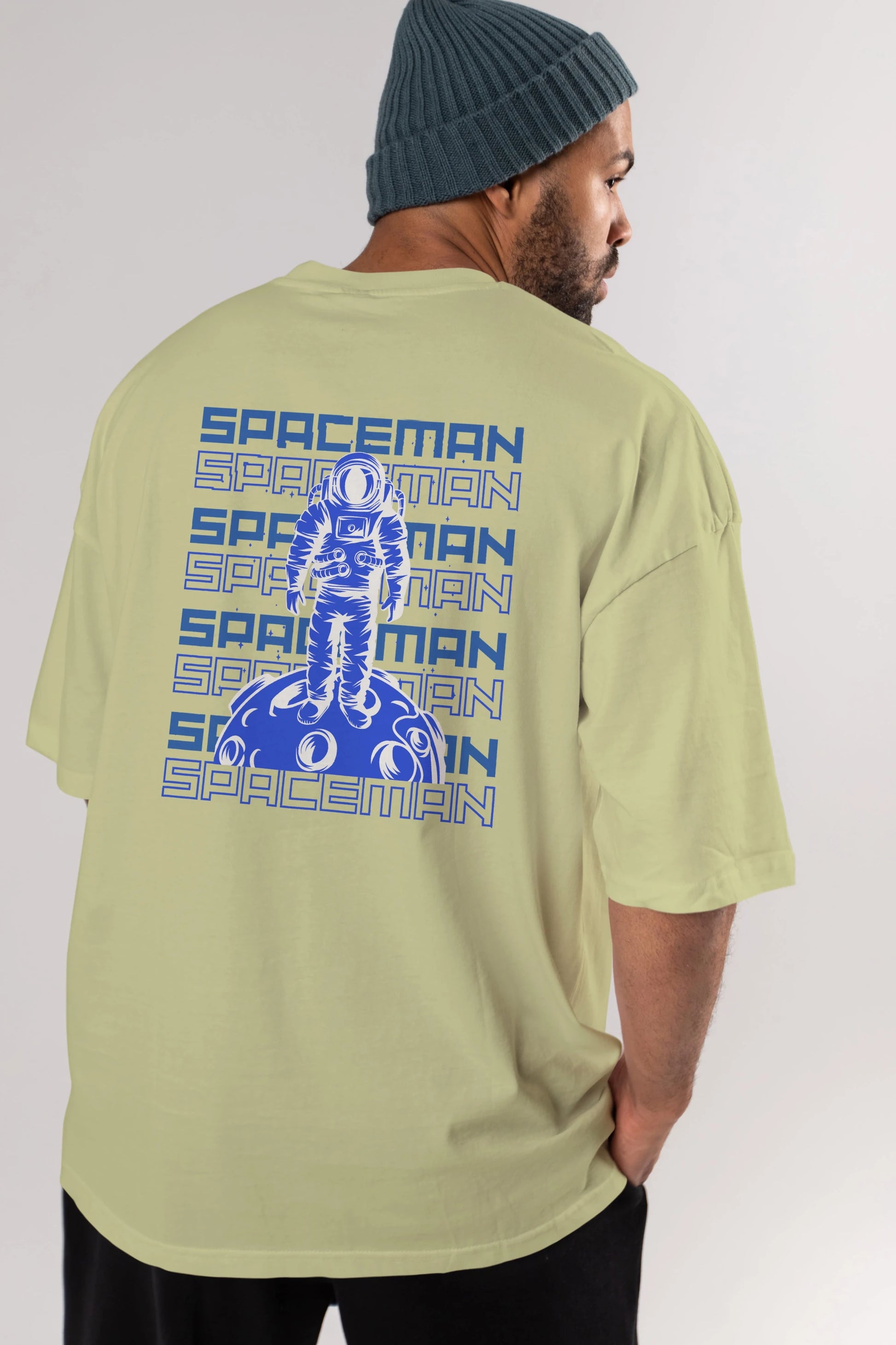 Spaceman Yazılı Arka Baskılı Oversize t-shirt Erkek Kadın Unisex