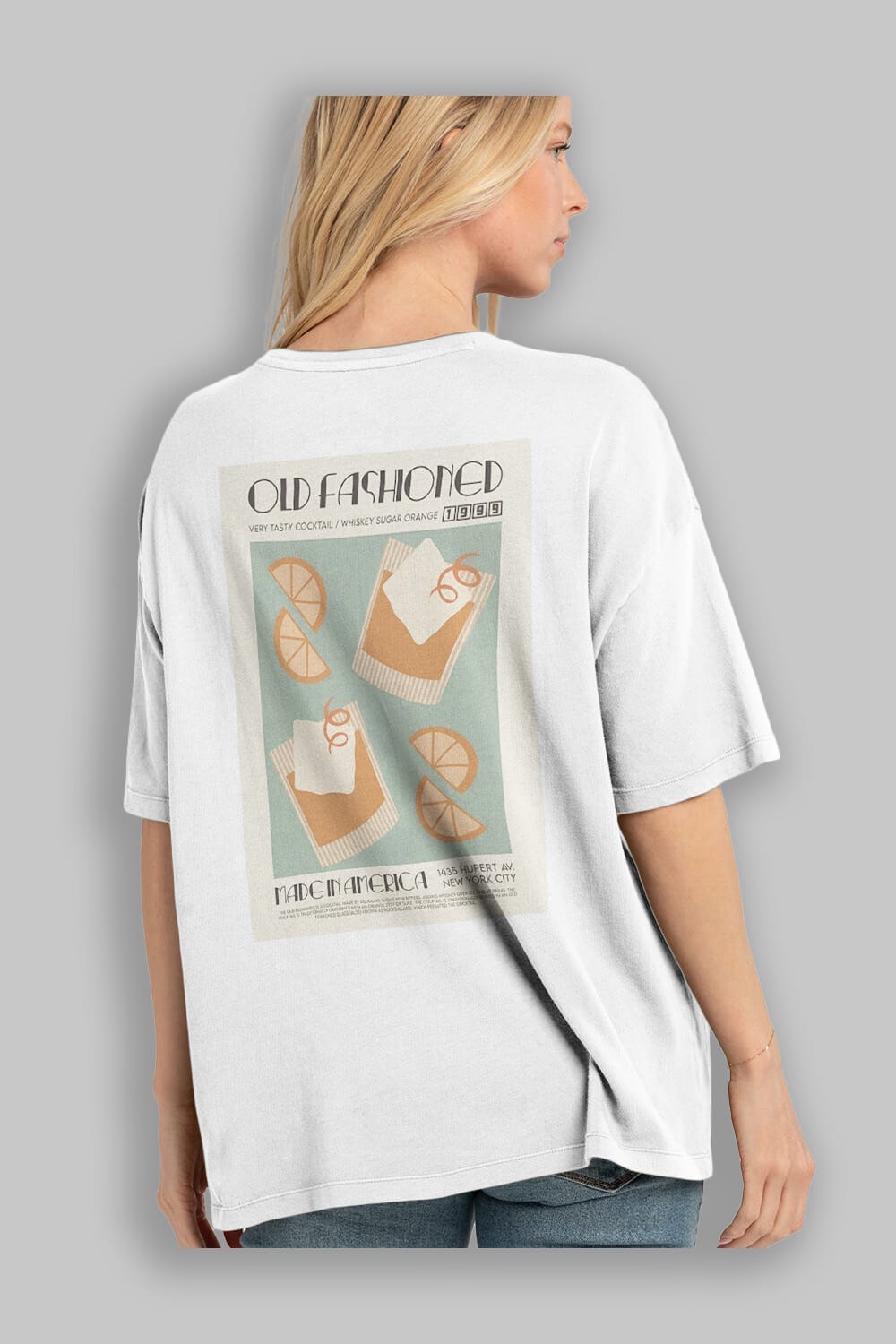 Old Fashioned 2 Arka Baskılı Oversize t-shirt Erkek Kadın Unisex %100 Pamuk Bisiklet Yaka tişort