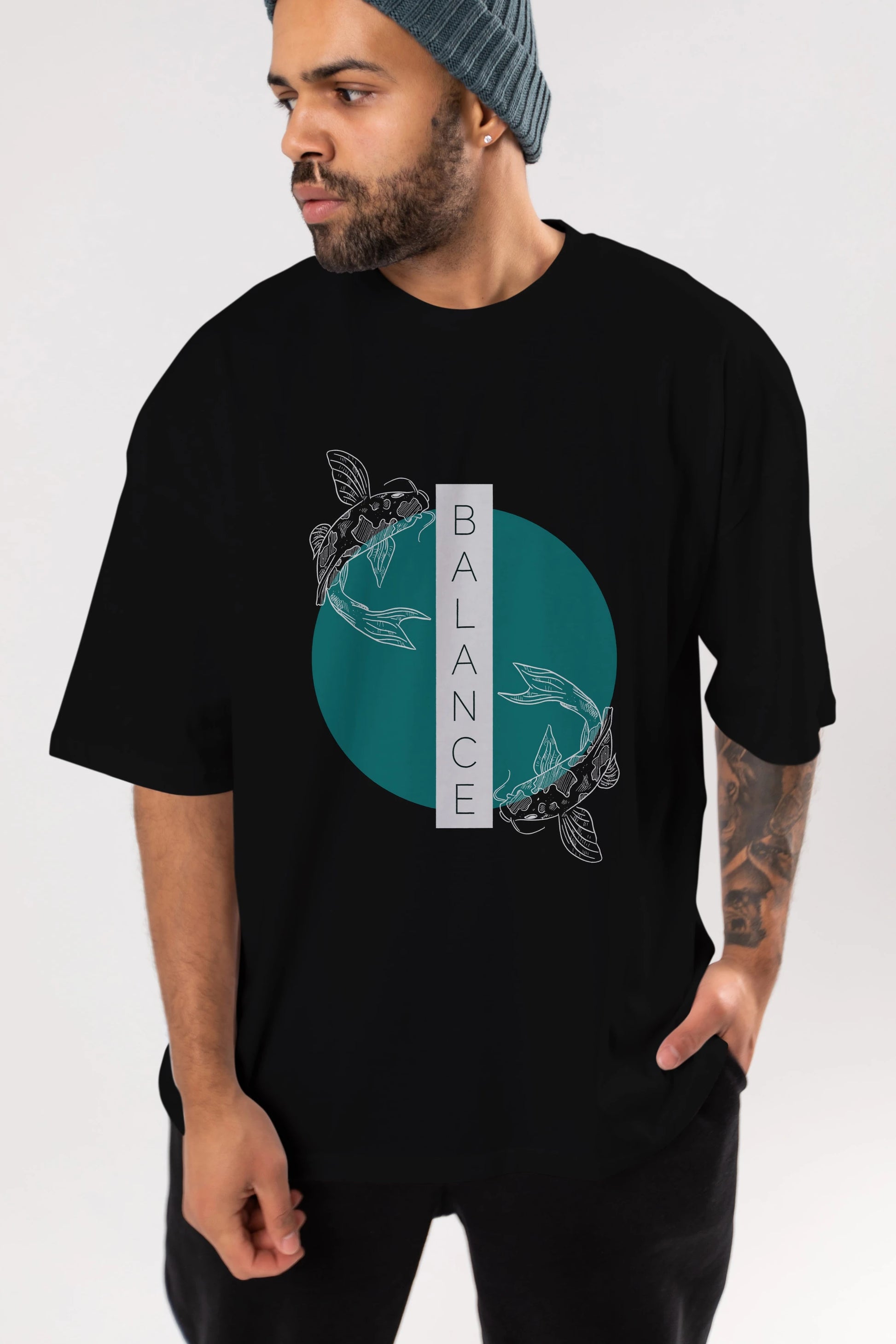 Balance 2 Yazılı Ön Baskılı Oversize t-shirt Erkek Kadın Unisex