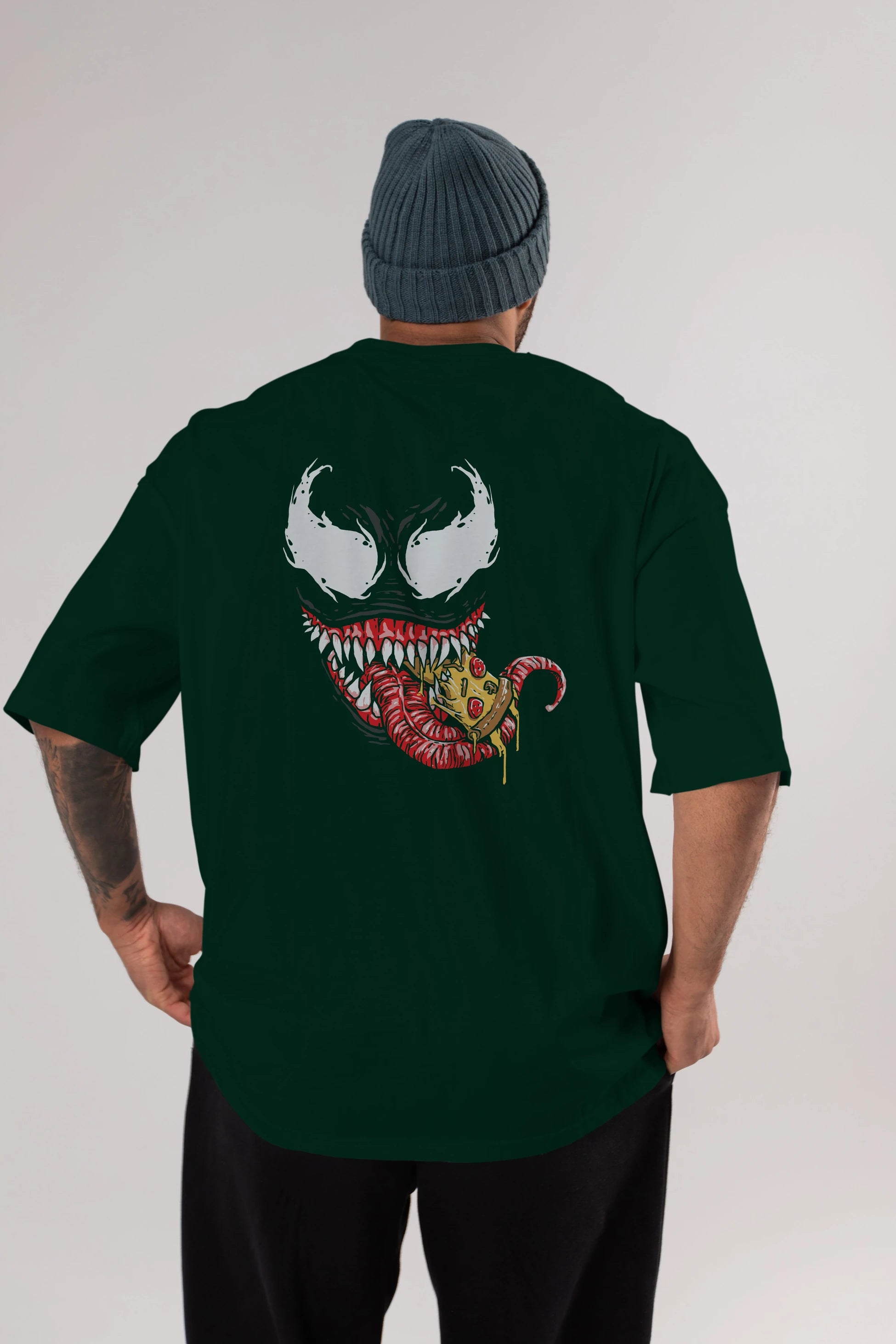 Venom (1) Arka Baskılı Oversize t-shirt Erkek Kadın Unisex %100 Pamuk Bisiklet Yaka tişort