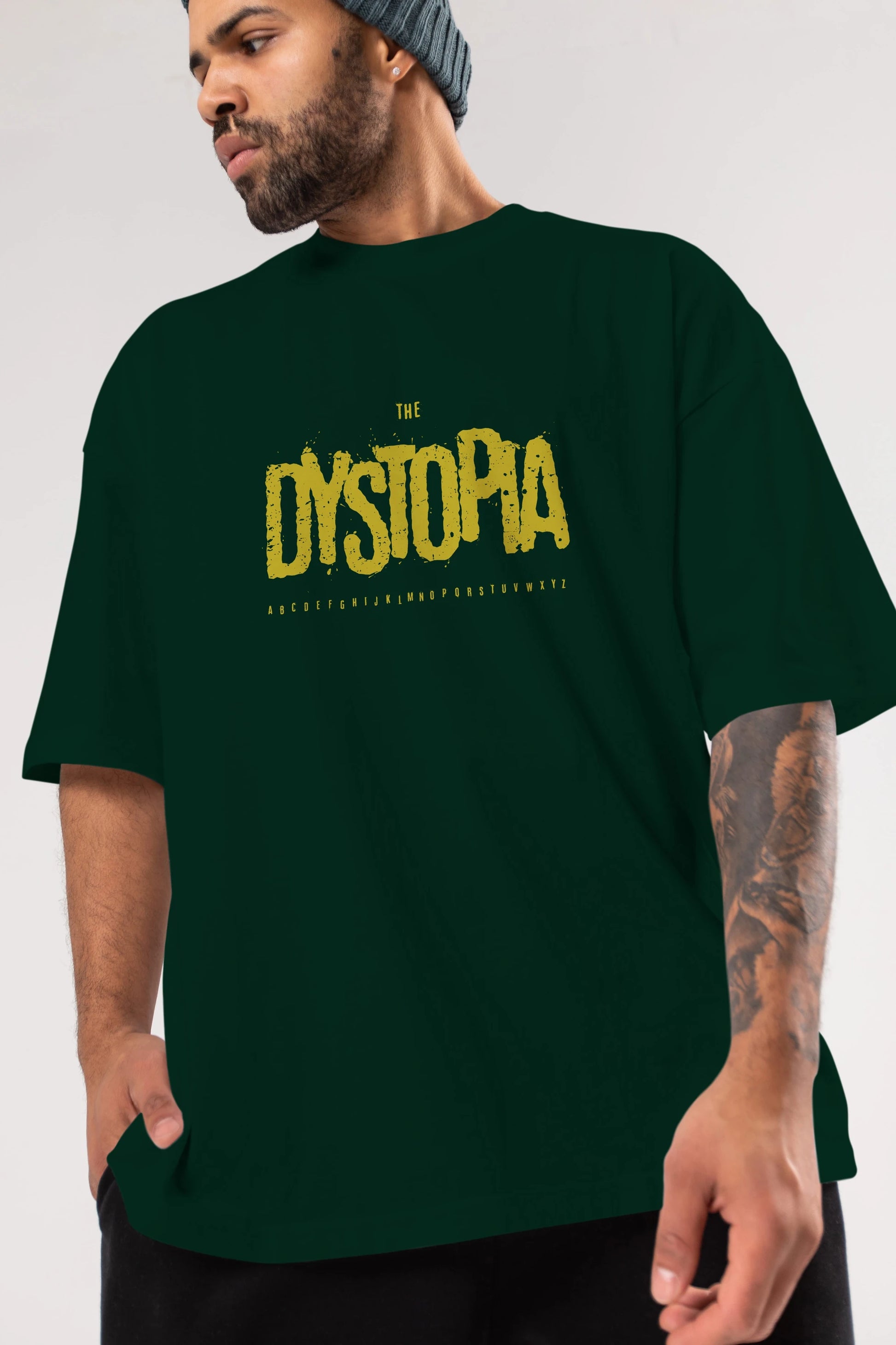 The Dystopia Ön Baskılı Oversize t-shirt Erkek Kadın Unisex