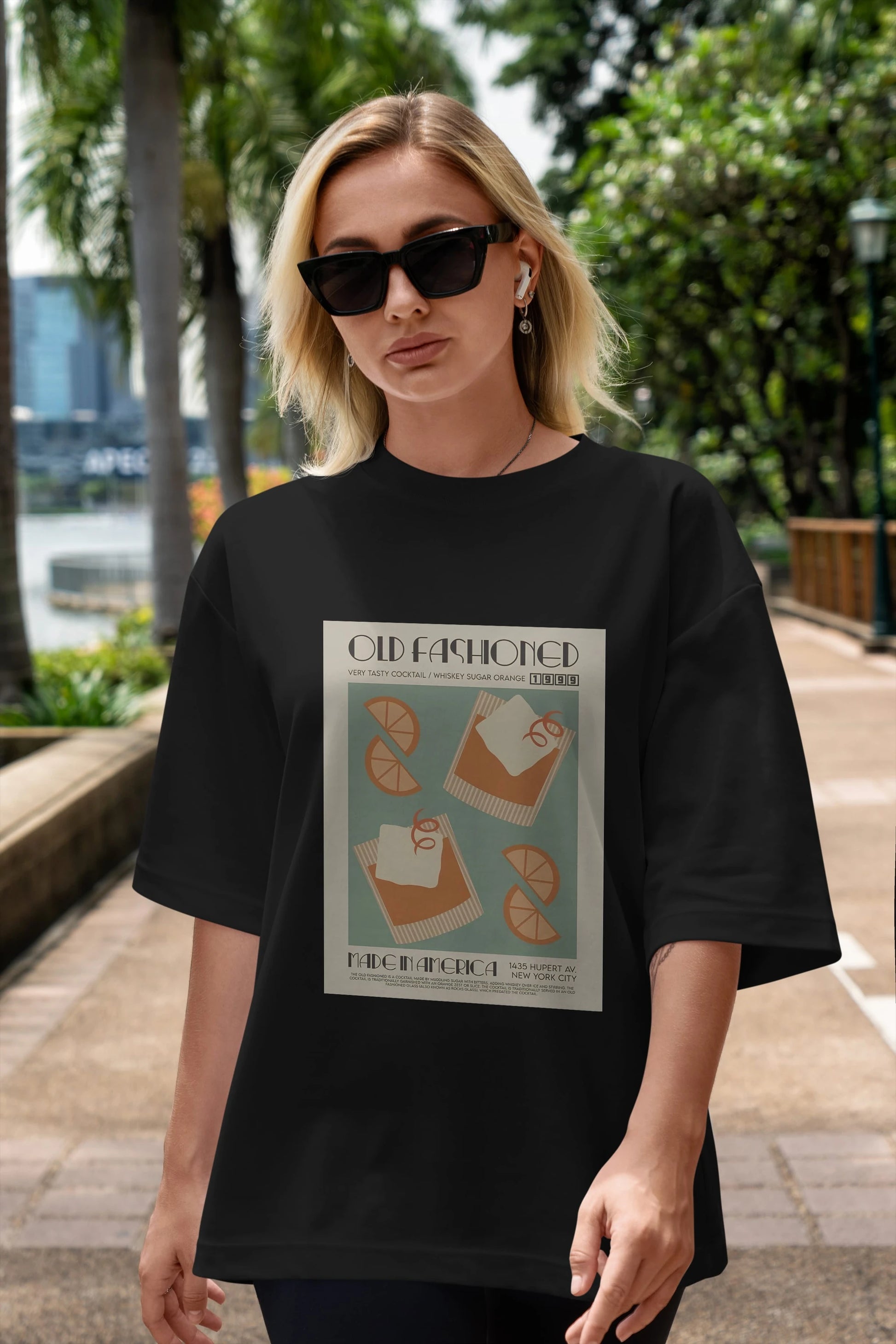 Old Fashioned 2 Ön Baskılı Oversize t-shirt Erkek Kadın Unisex %100 Pamuk Bisiklet Yaka tişort