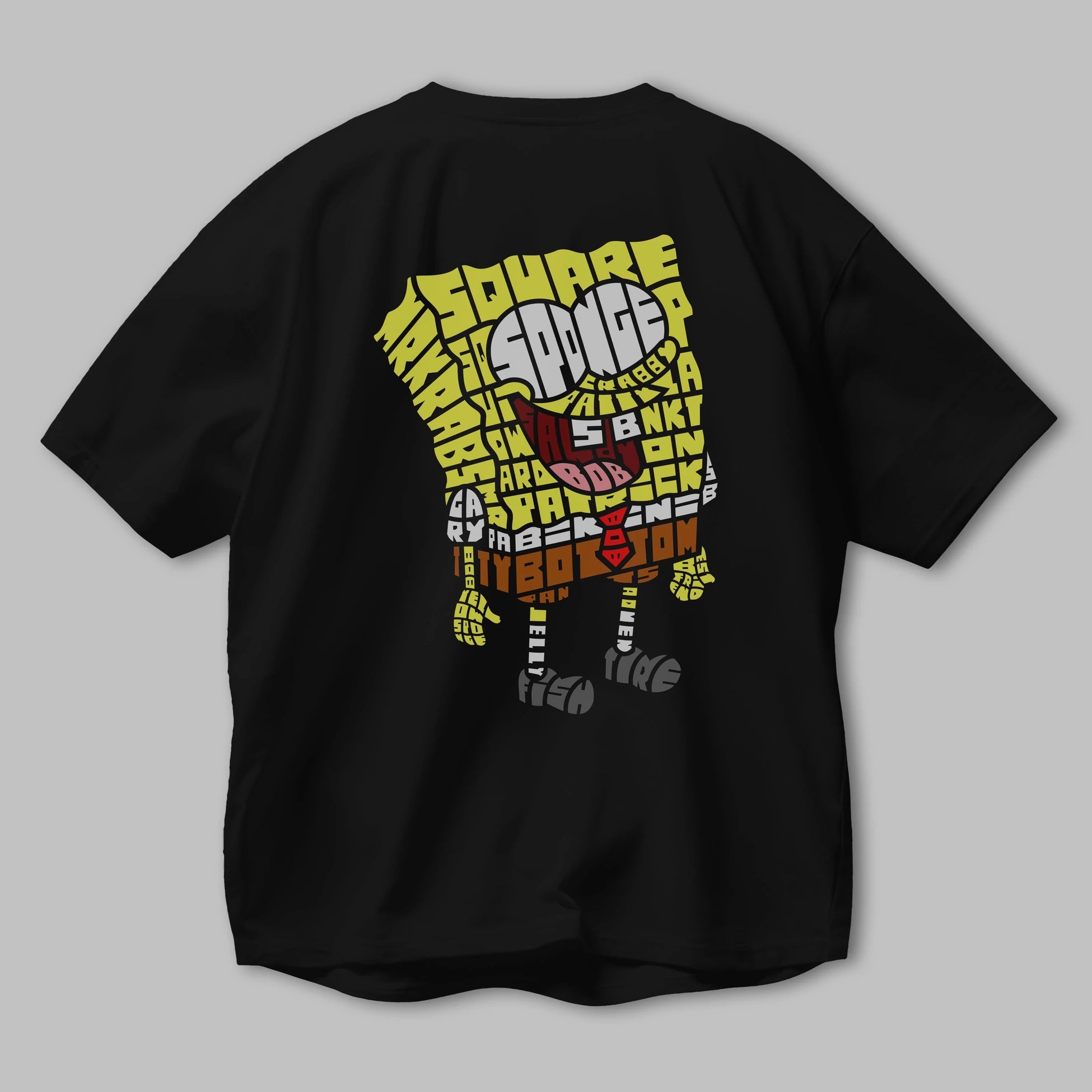 Yellow Sponge Arka Baskılı Oversize t-shirt %100 pamuk Erkek Kadın Unisex