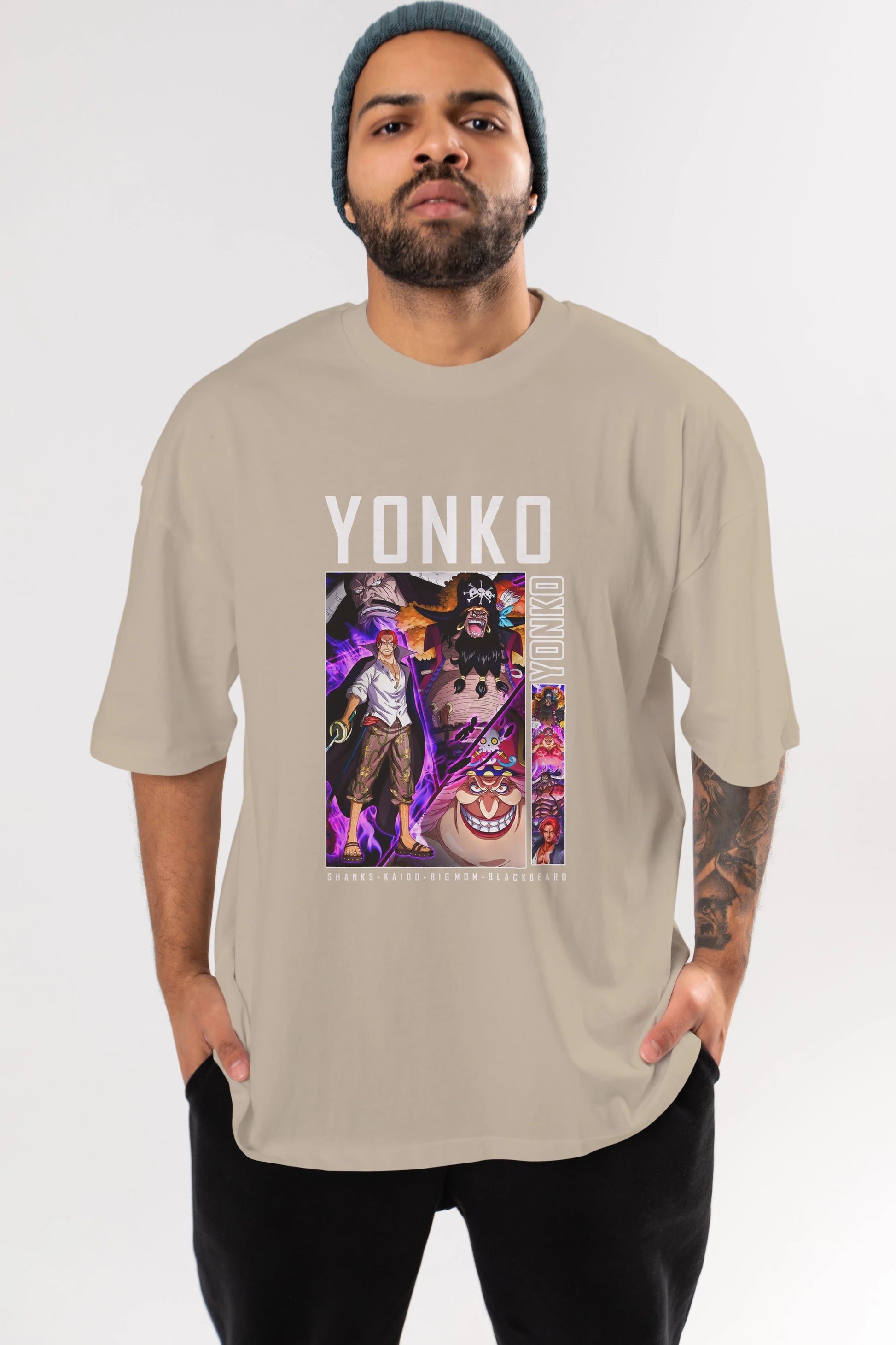 Yonko Anime Ön Baskılı Oversize t-shirt Erkek Kadın Unisex