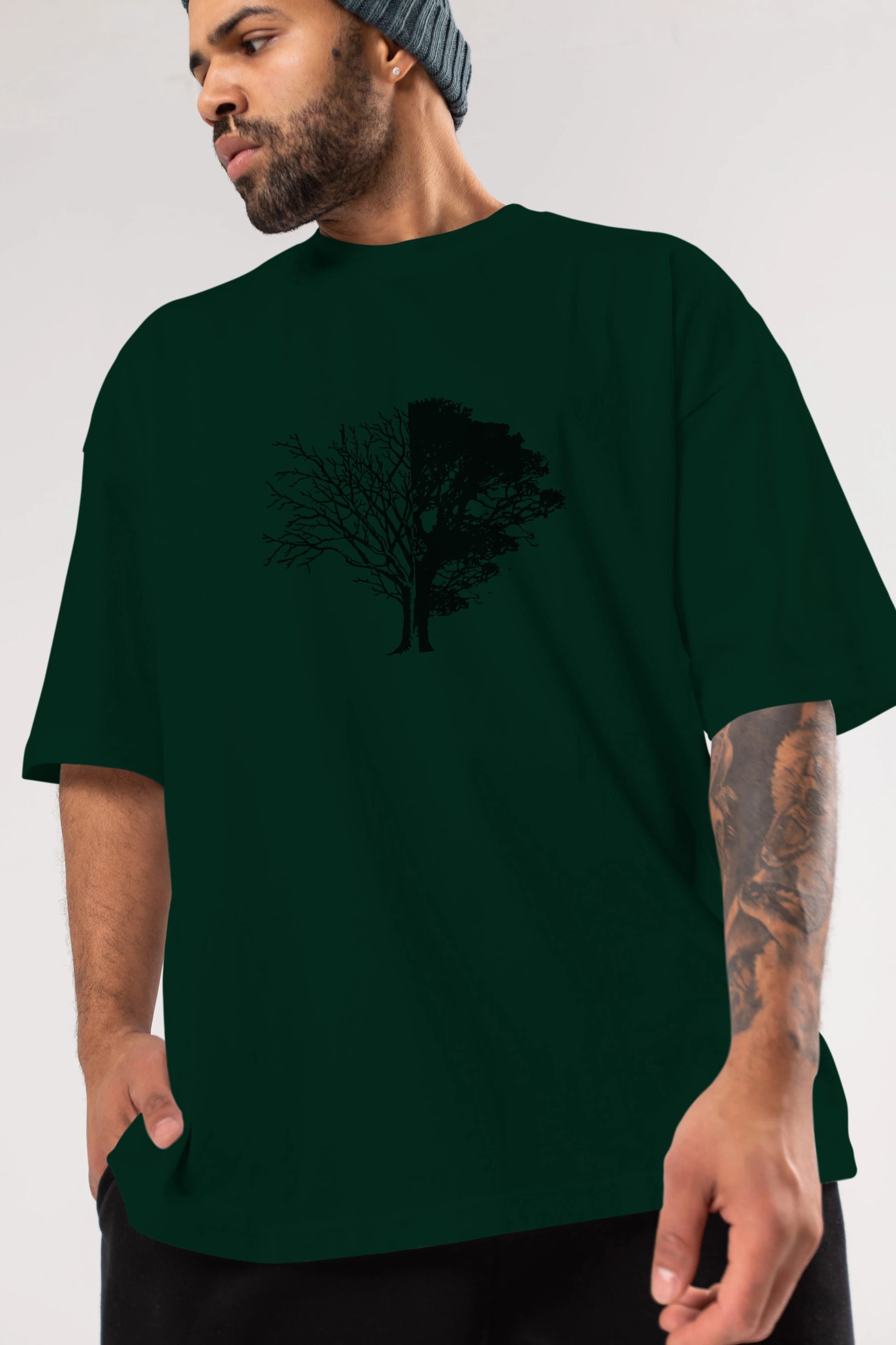 Life And Death Ön Baskılı Oversize t-shirt %100 pamuk Erkek Kadın Unisex