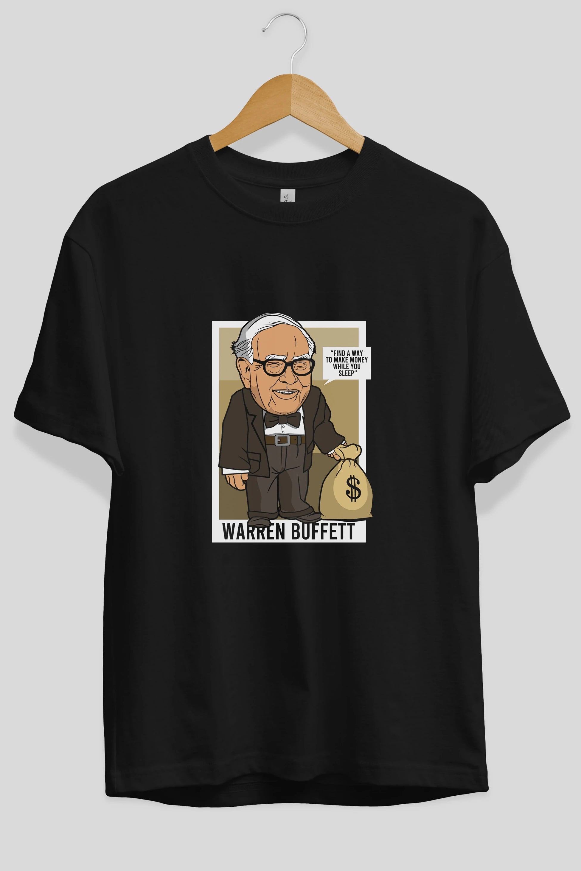 Warren Buffet Up Carl Ön Baskılı Oversize t-shirt Erkek Kadın Unisex %100 Pamuk tişort