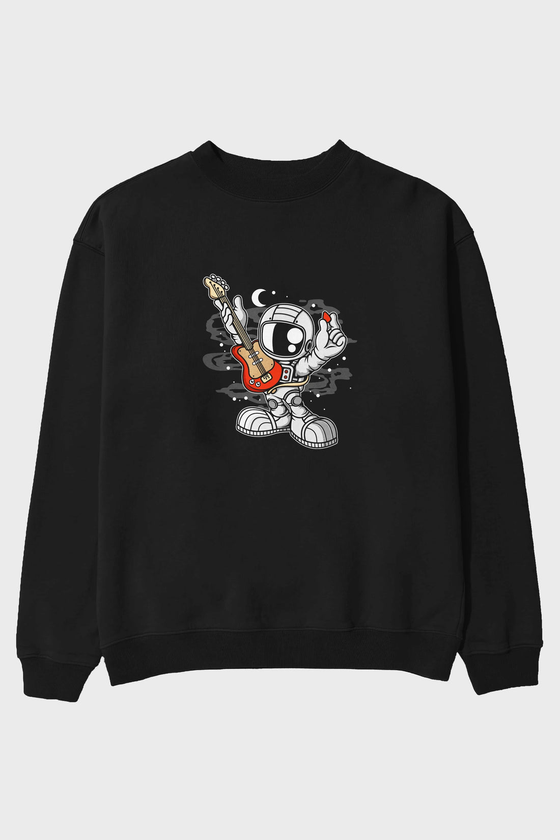 Astronaut Guitar Ön Baskılı Oversize Sweatshirt Erkek Kadın Unisex