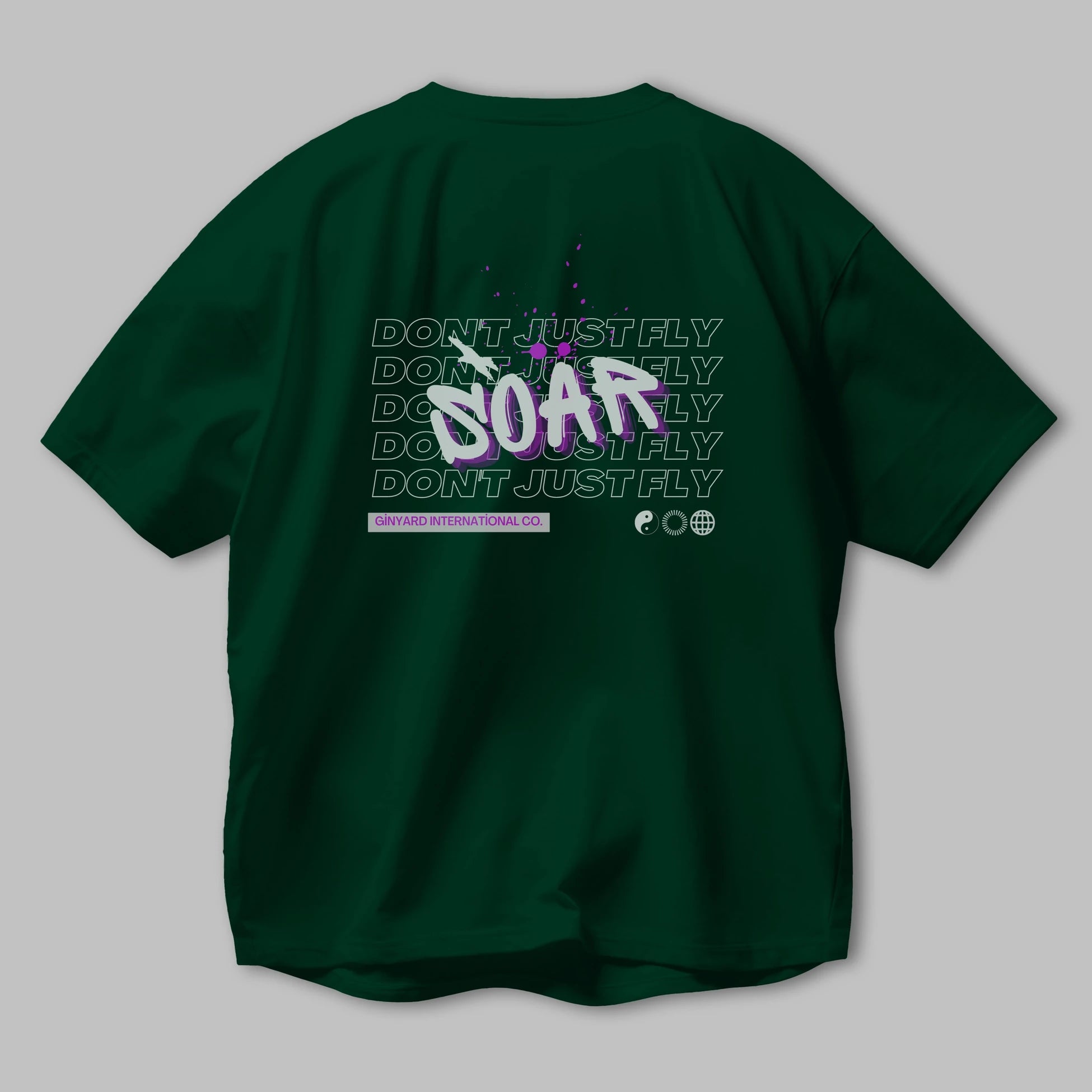 Soar Dont Just Fly Yazılı Arka Baskılı Oversize t-shirt Erkek Kadın Unisex