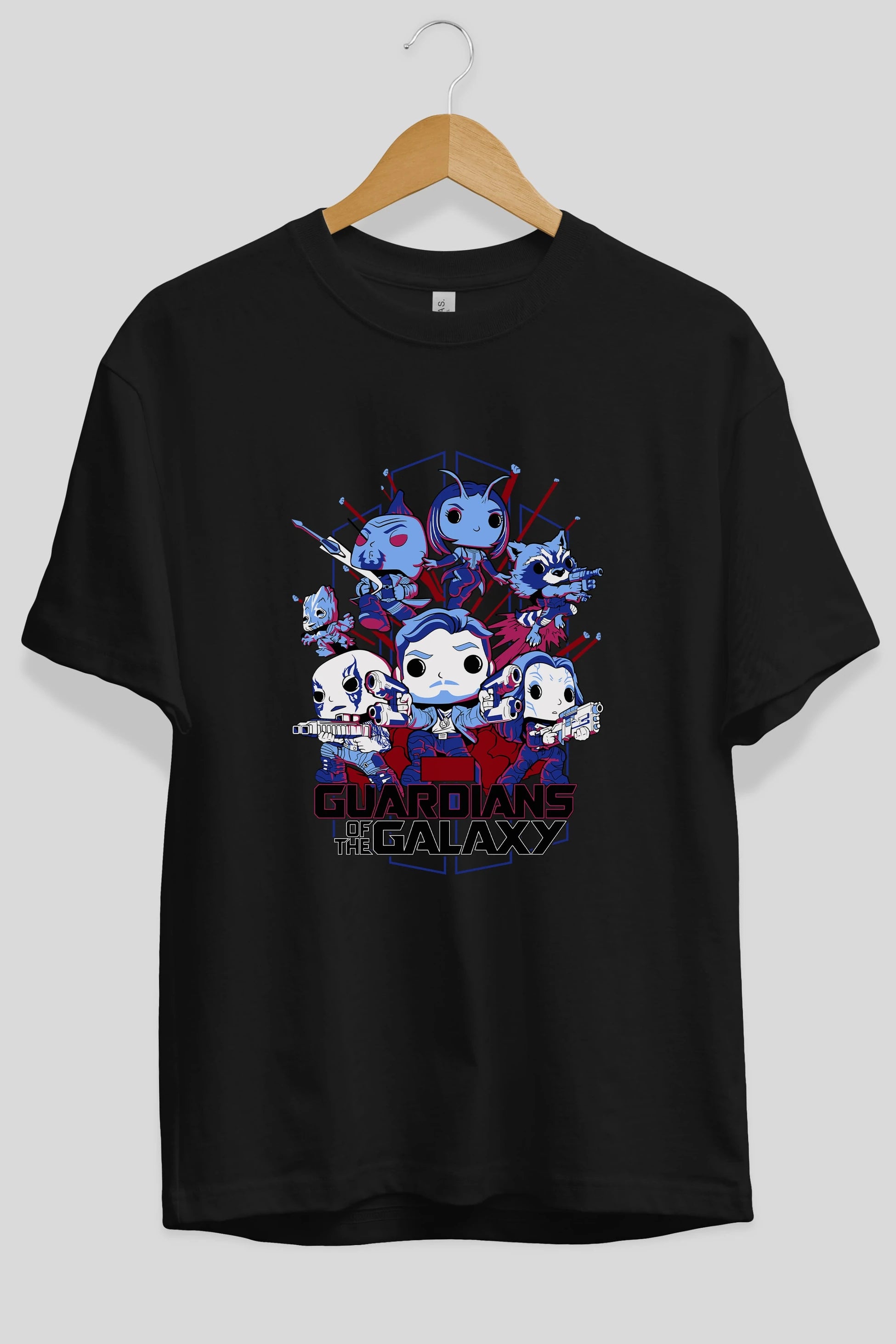 Guardians of the Galaxy Ön Baskılı Oversize t-shirt Erkek Kadın Unisex %100 Pamuk Bisiklet Yaka tişort