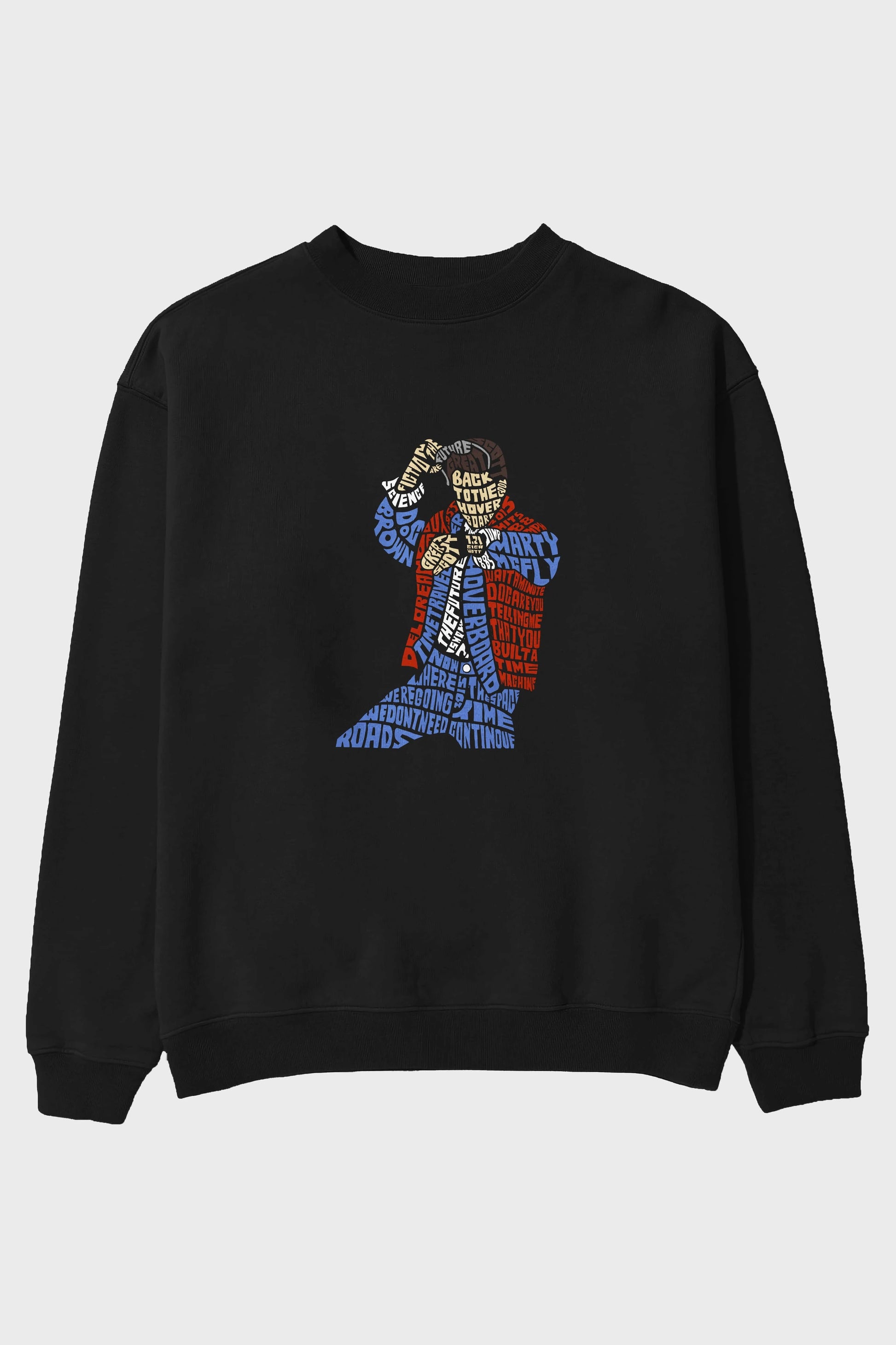 Back To The Hoverboard Ön Baskılı Oversize Sweatshirt Erkek Kadın Unisex