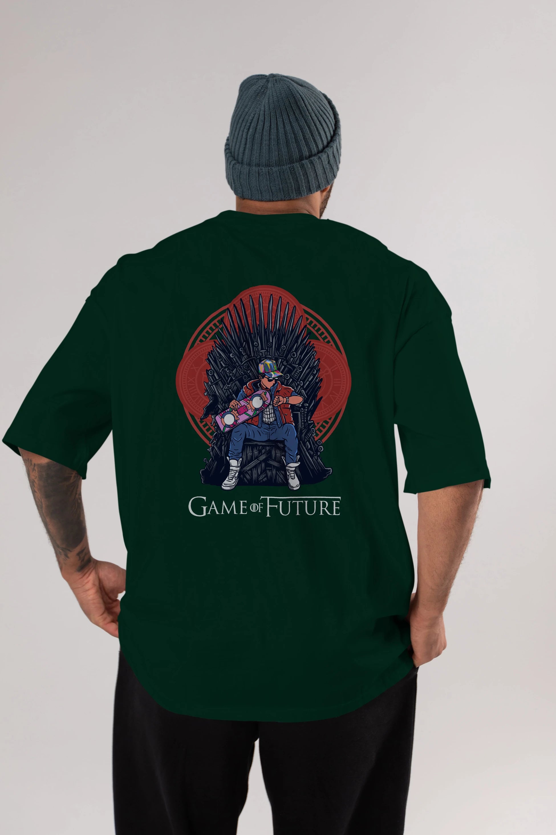Game Of Future Arka Baskılı Oversize t-shirt Erkek Kadın Unisex %100 Pamuk