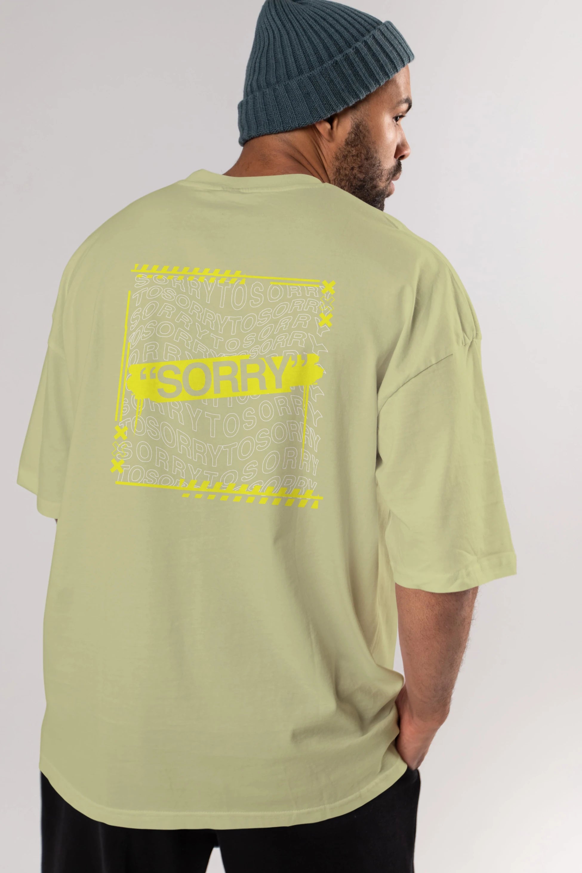 Sorry to Sorry Arka Baskılı Oversize t-shirt Erkek Kadın Unisex