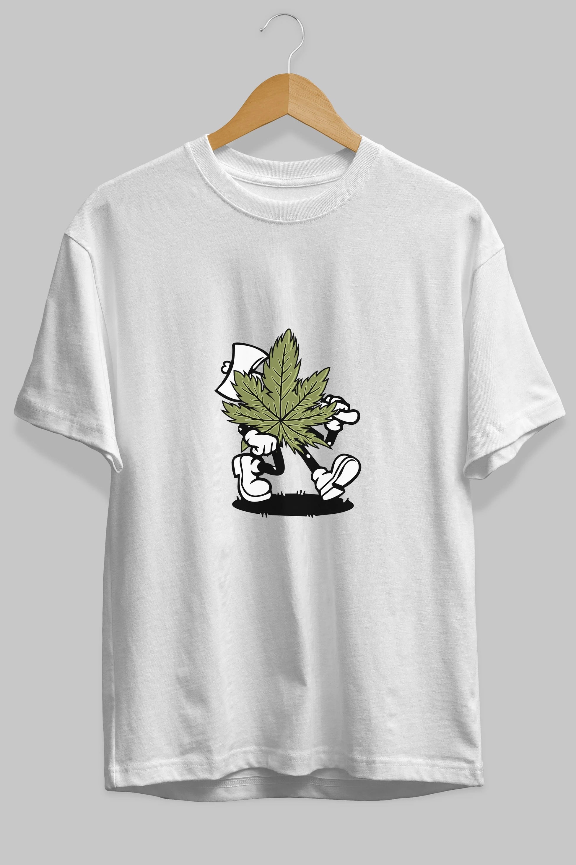 Weed Ön Baskılı Oversize t-shirt Erkek Kadın Unisex %100 Pamuk tişort