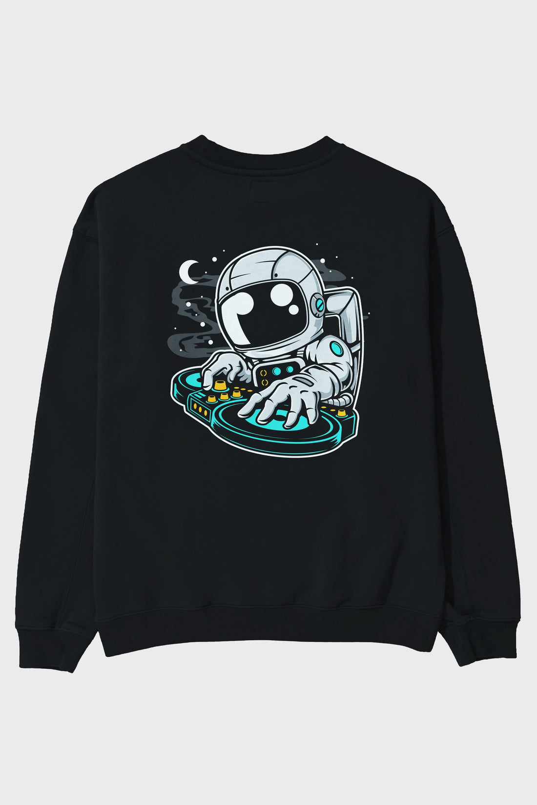Astronaut DJ Arka Baskılı Oversize Sweatshirt Erkek Kadın Unisex