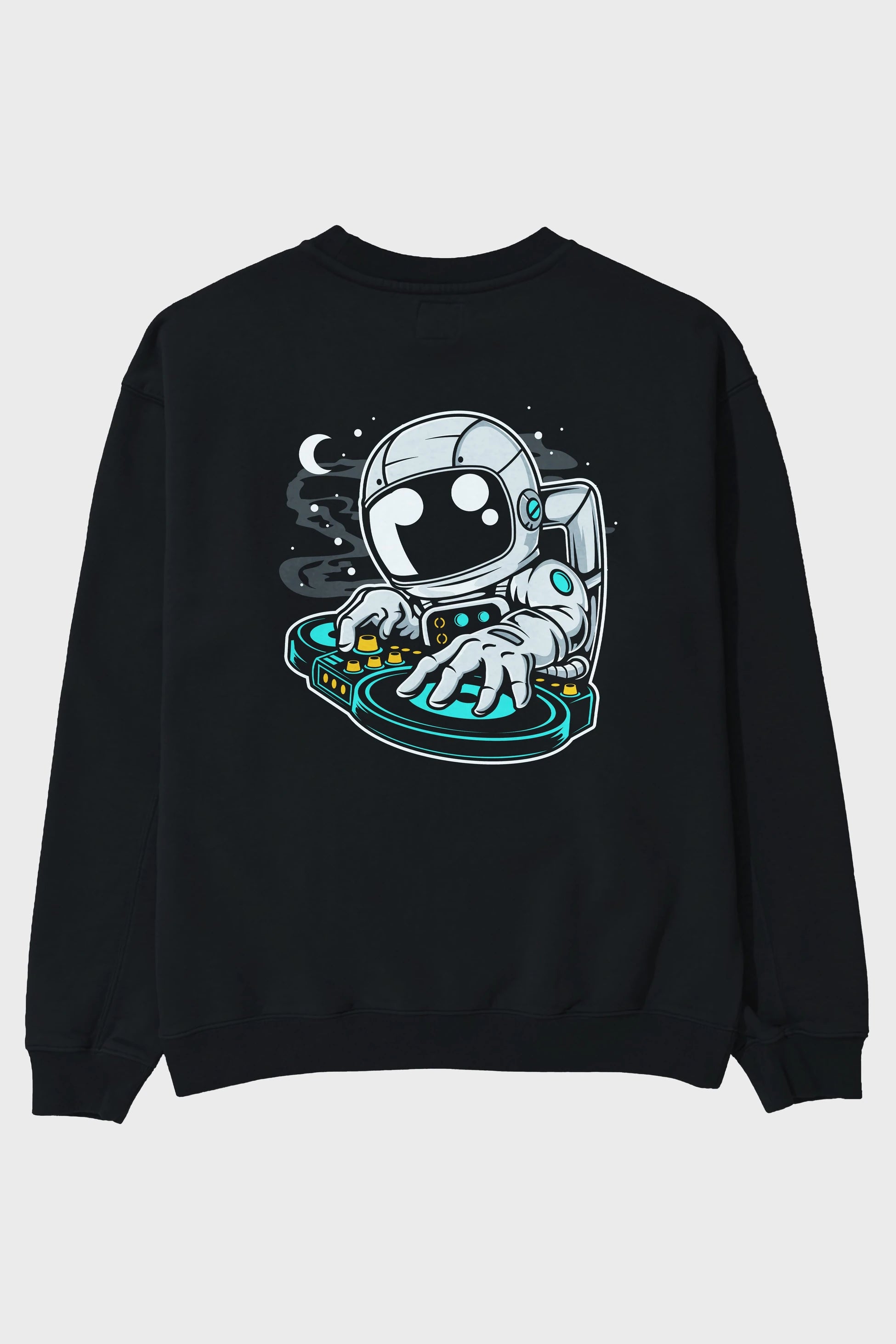 Astronaut DJ Arka Baskılı Oversize Sweatshirt Erkek Kadın Unisex