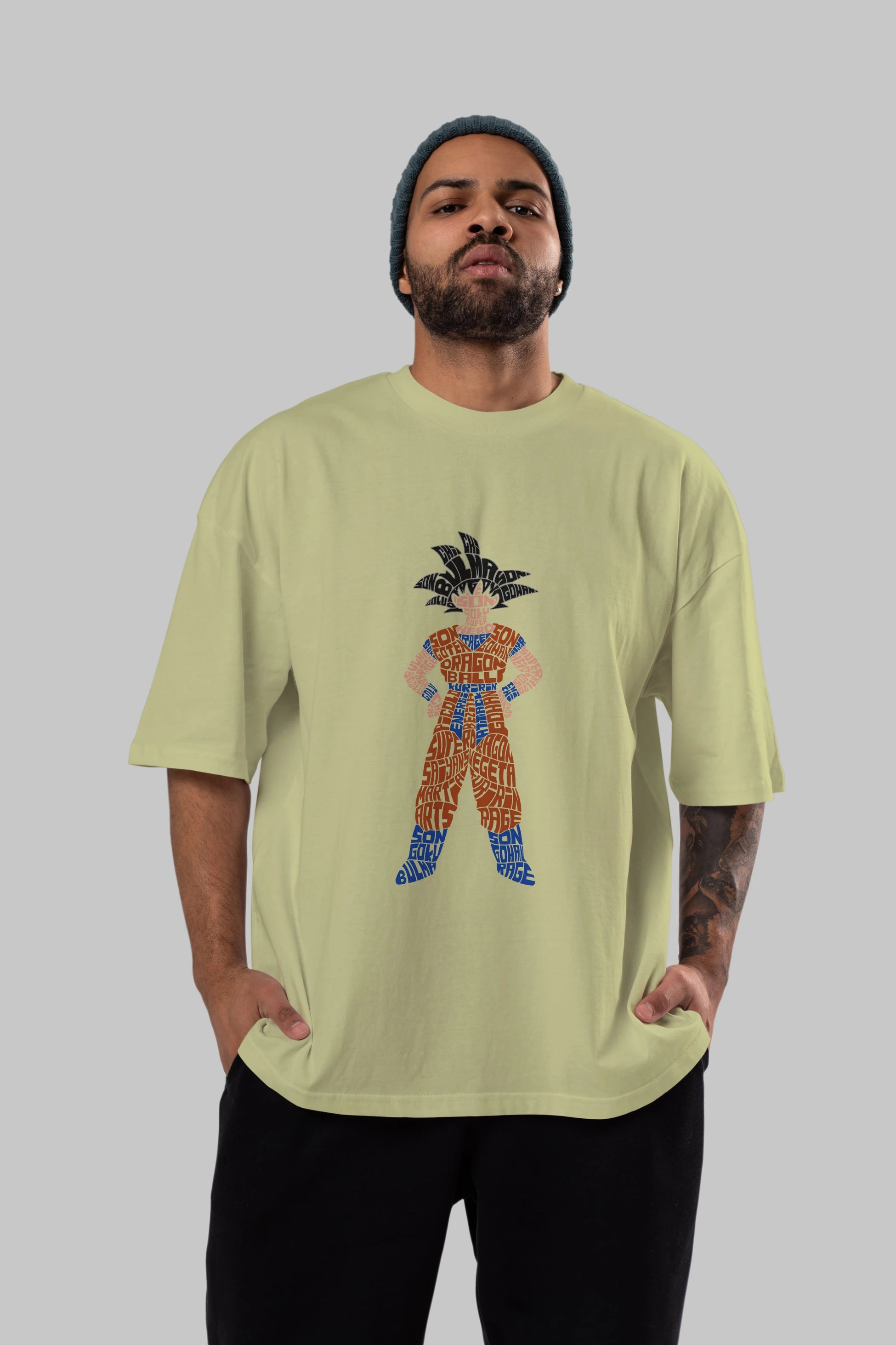 Goku Ön Baskılı Oversize t-shirt %100 pamuk Erkek Kadın Unisex