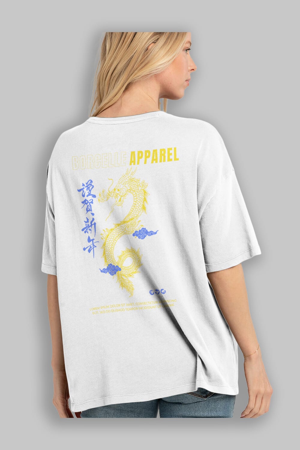 Borcelle Apparel Yazılı Arka Baskılı Oversize t-shirt Erkek Kadın Unisex