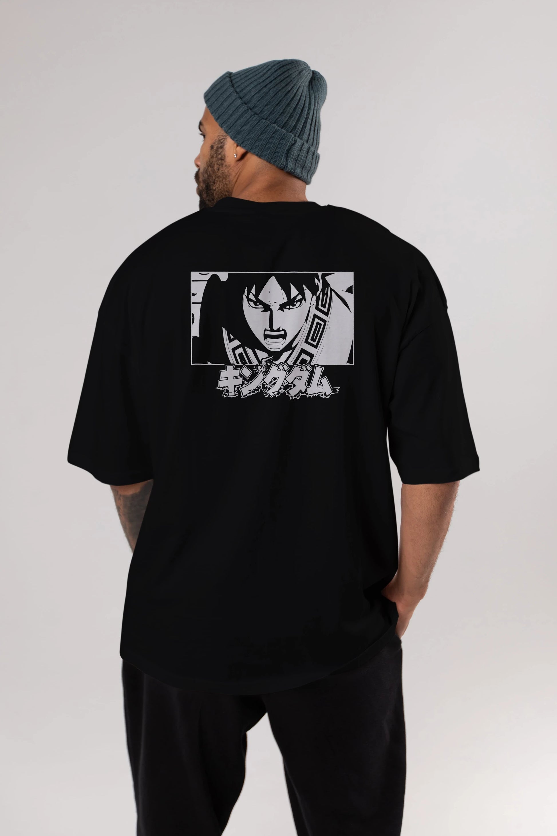 Xin 1 Anime Arka Baskılı Oversize t-shirt Erkek Kadın Unisex