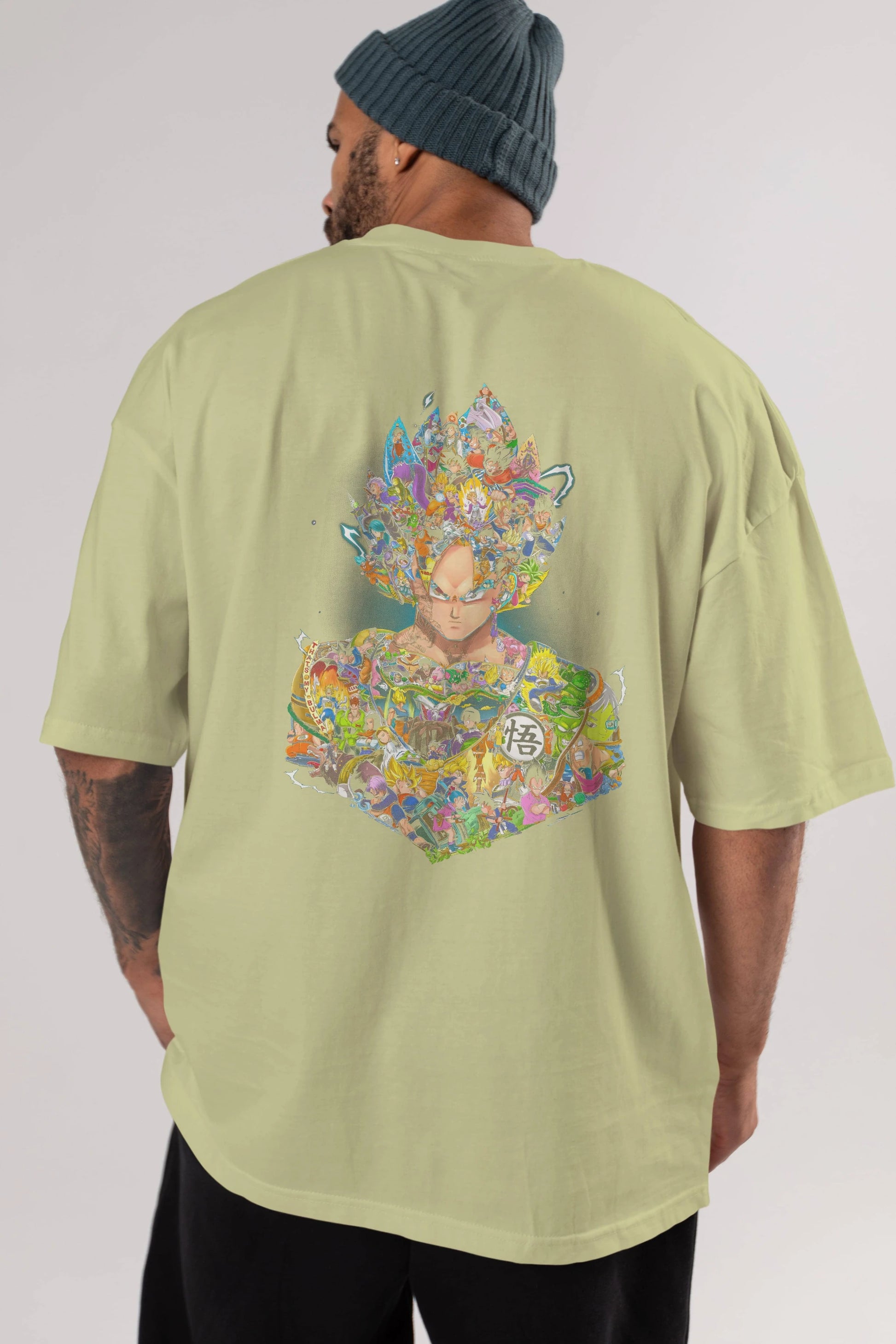 DRAGON BALL ART Anime Arka Baskılı Oversize t-shirt Erkek Kadın Unisex