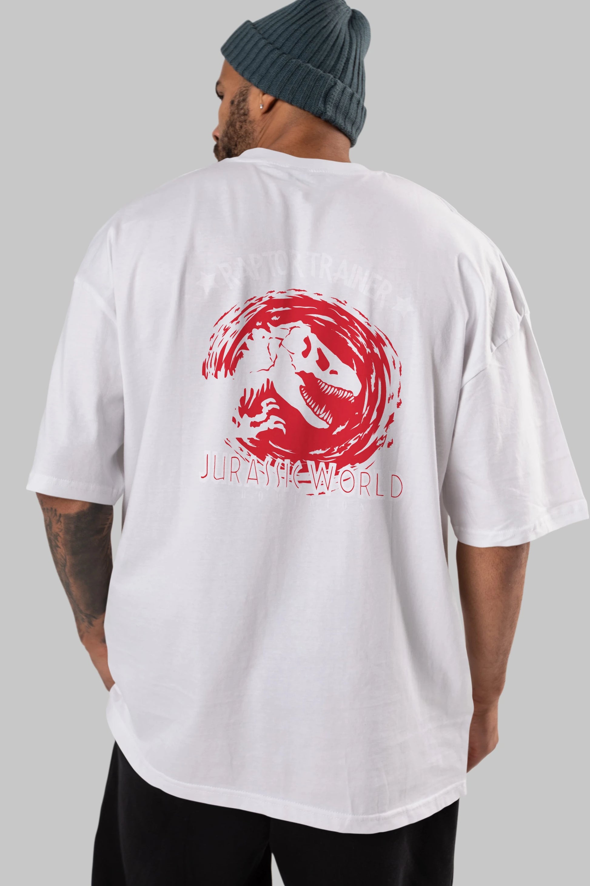 Jurassic Park (3) Arka Baskılı Oversize t-shirt Erkek Kadın Unisex %100 Pamuk Bisiklet Yaka tişort