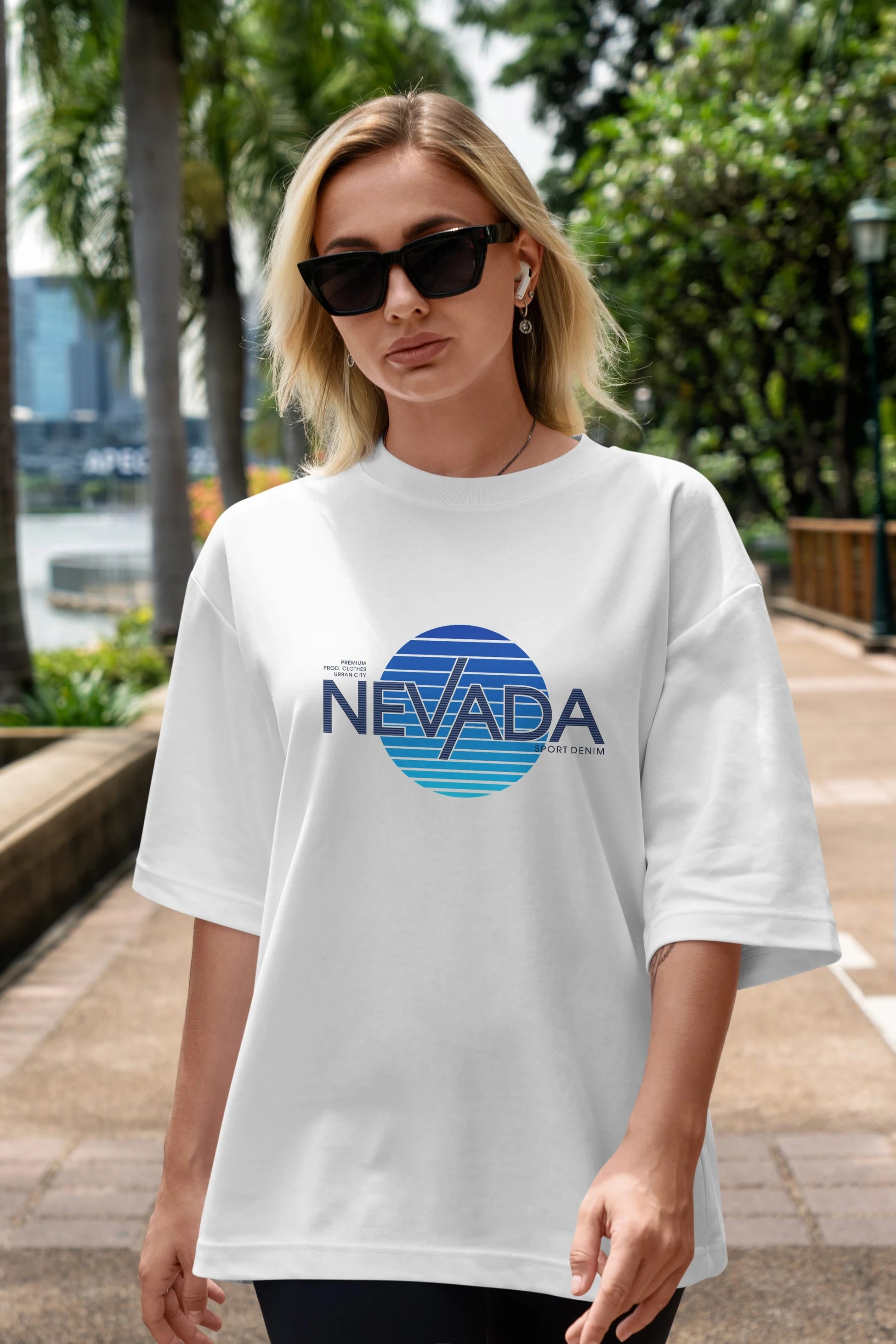 Nevada Ön Baskılı Oversize t-shirt Erkek Kadın Unisex