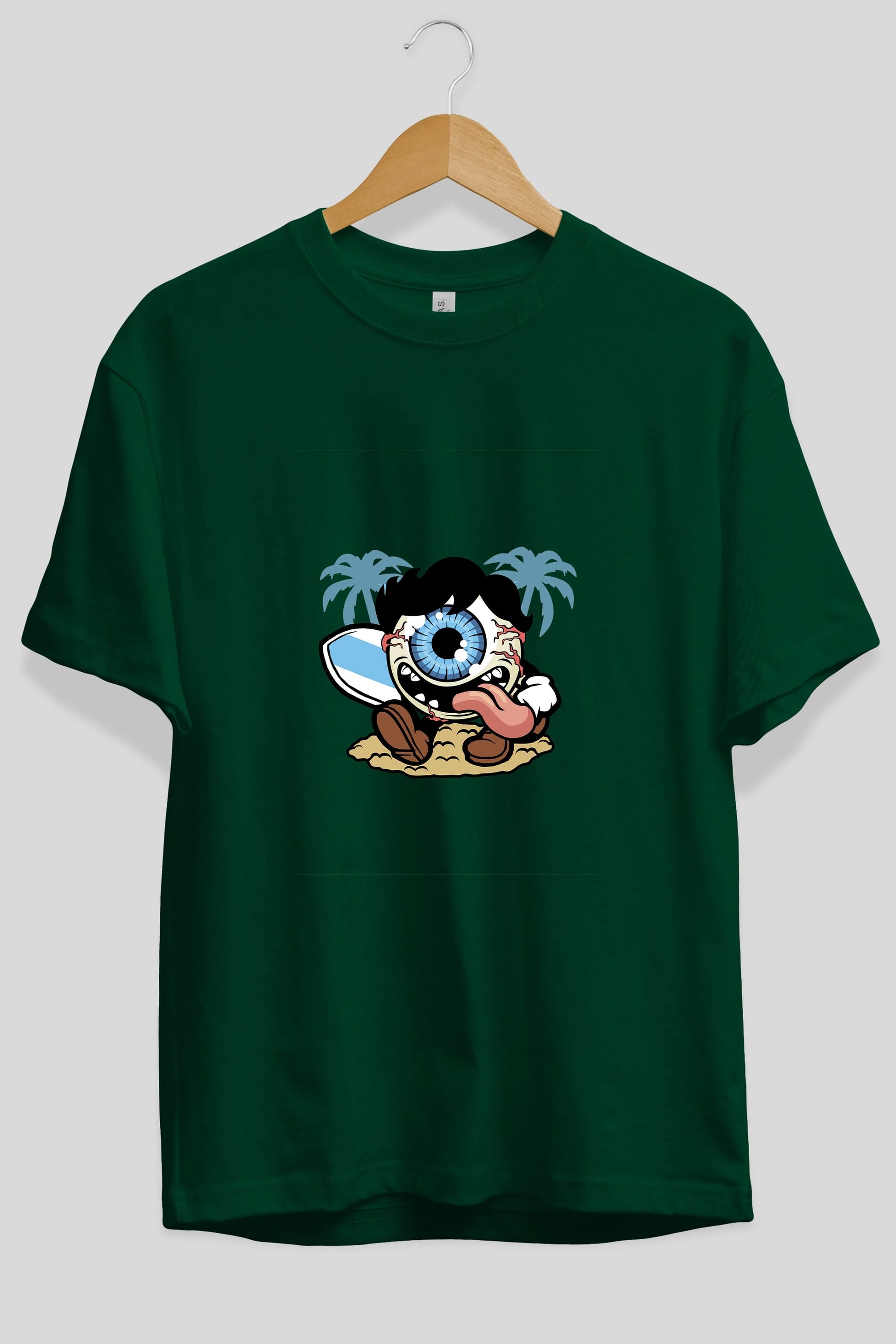 Eye Ball Surfer Ön Baskılı Oversize t-shirt Erkek Kadın Unisex %100 Pamuk tişort
