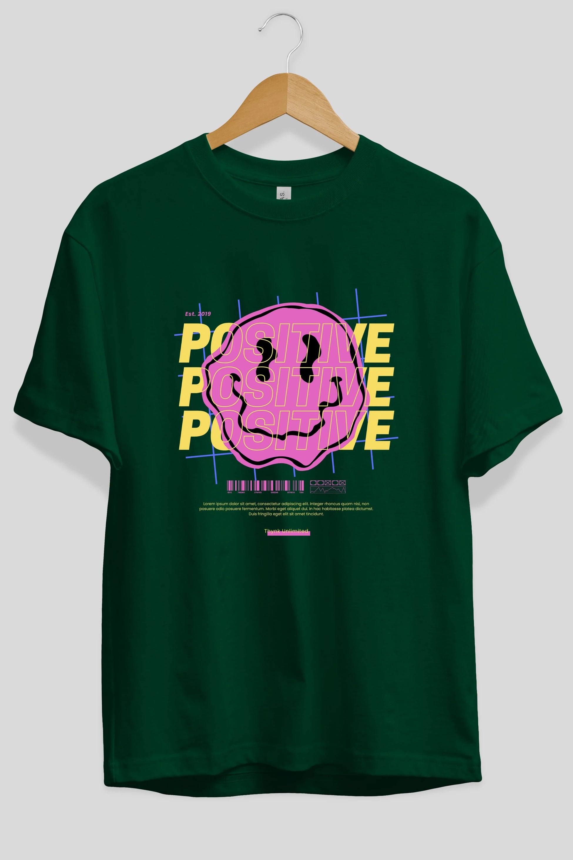 Positive 2 Ön Baskılı Oversize t-shirt Erkek Kadın Unisex