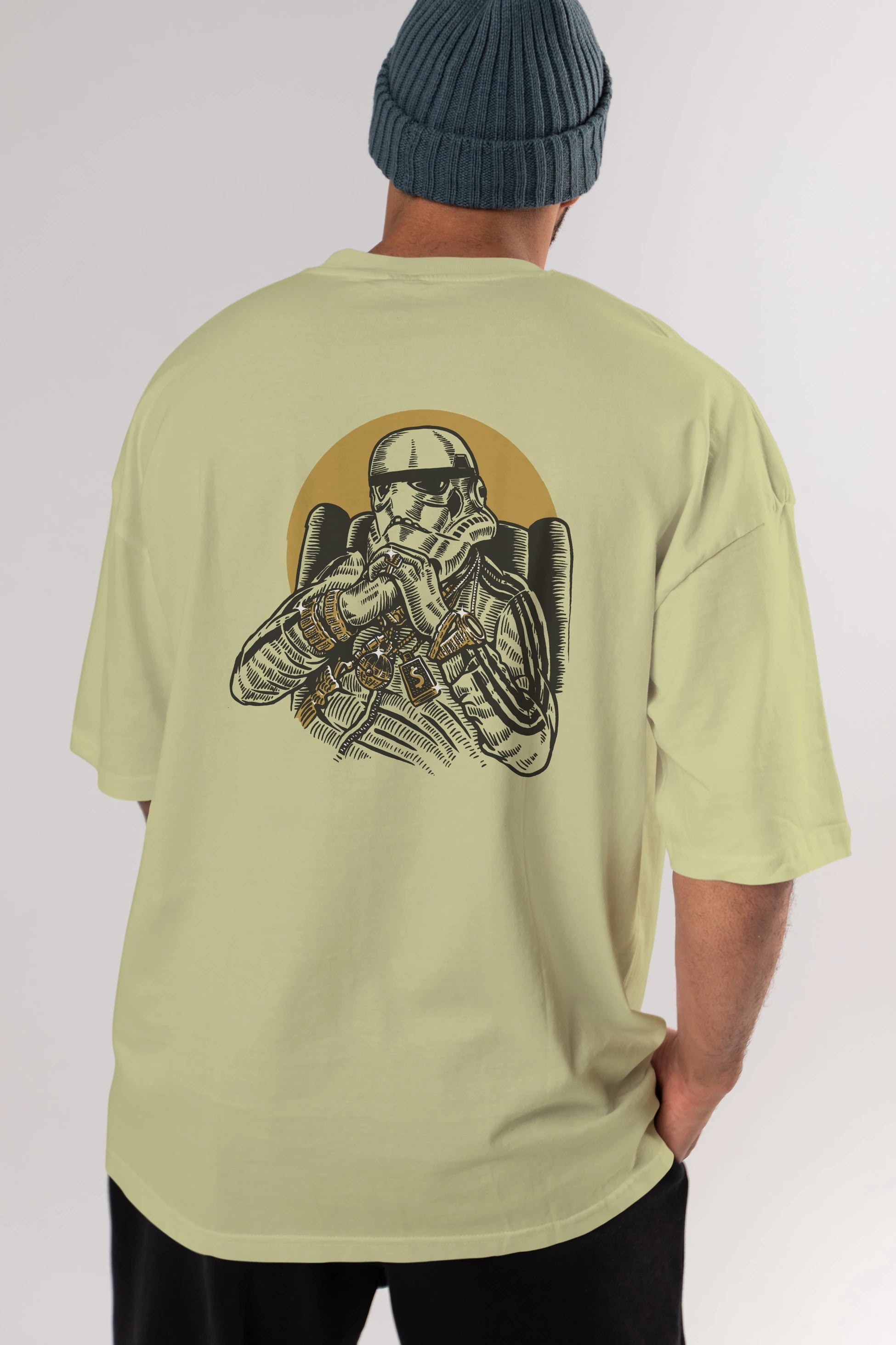 Trooper Dee Jay Arka Baskılı Oversize t-shirt Erkek Kadın Unisex %100 Pamuk