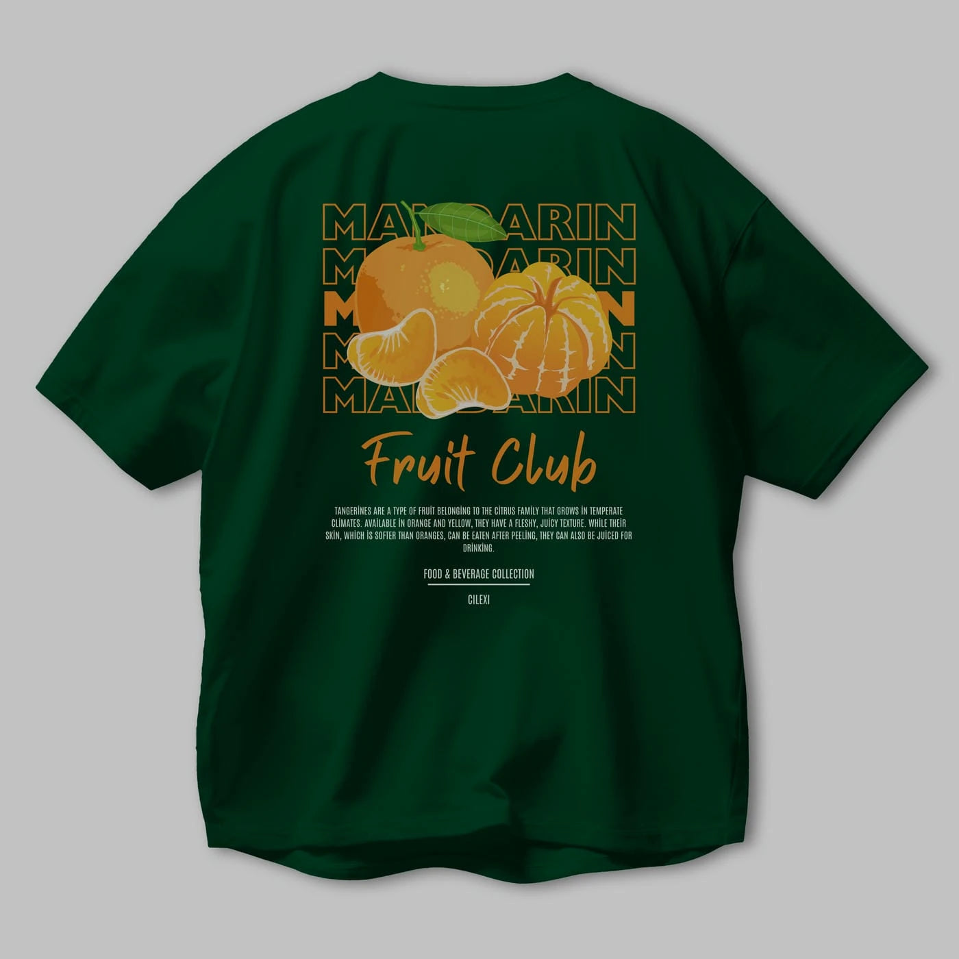 Mandarin Arka Baskılı Oversize t-shirt Erkek Kadın Pamuk Bisiklet Yaka tişort