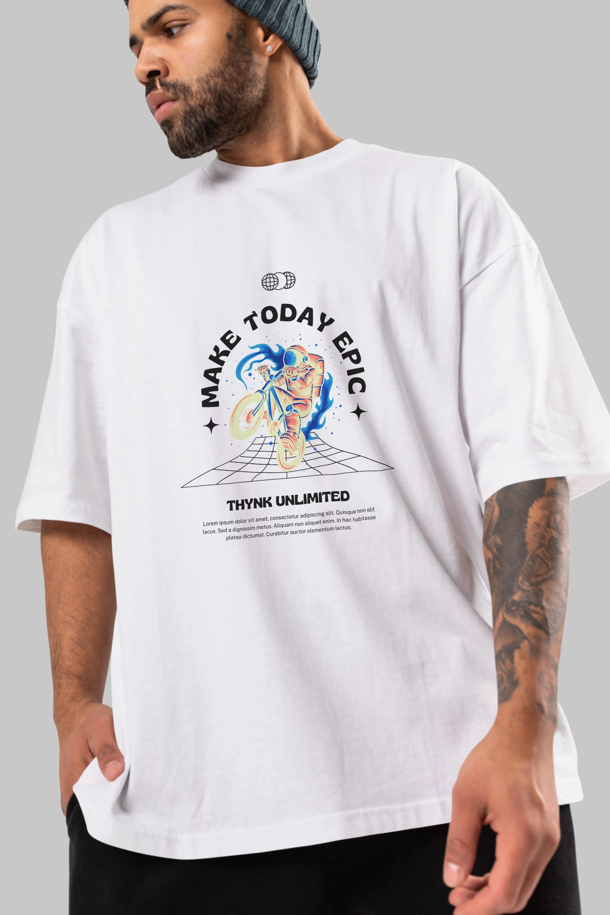 Make Today Epic Ön Baskılı Oversize t-shirt Erkek Kadın Unisex