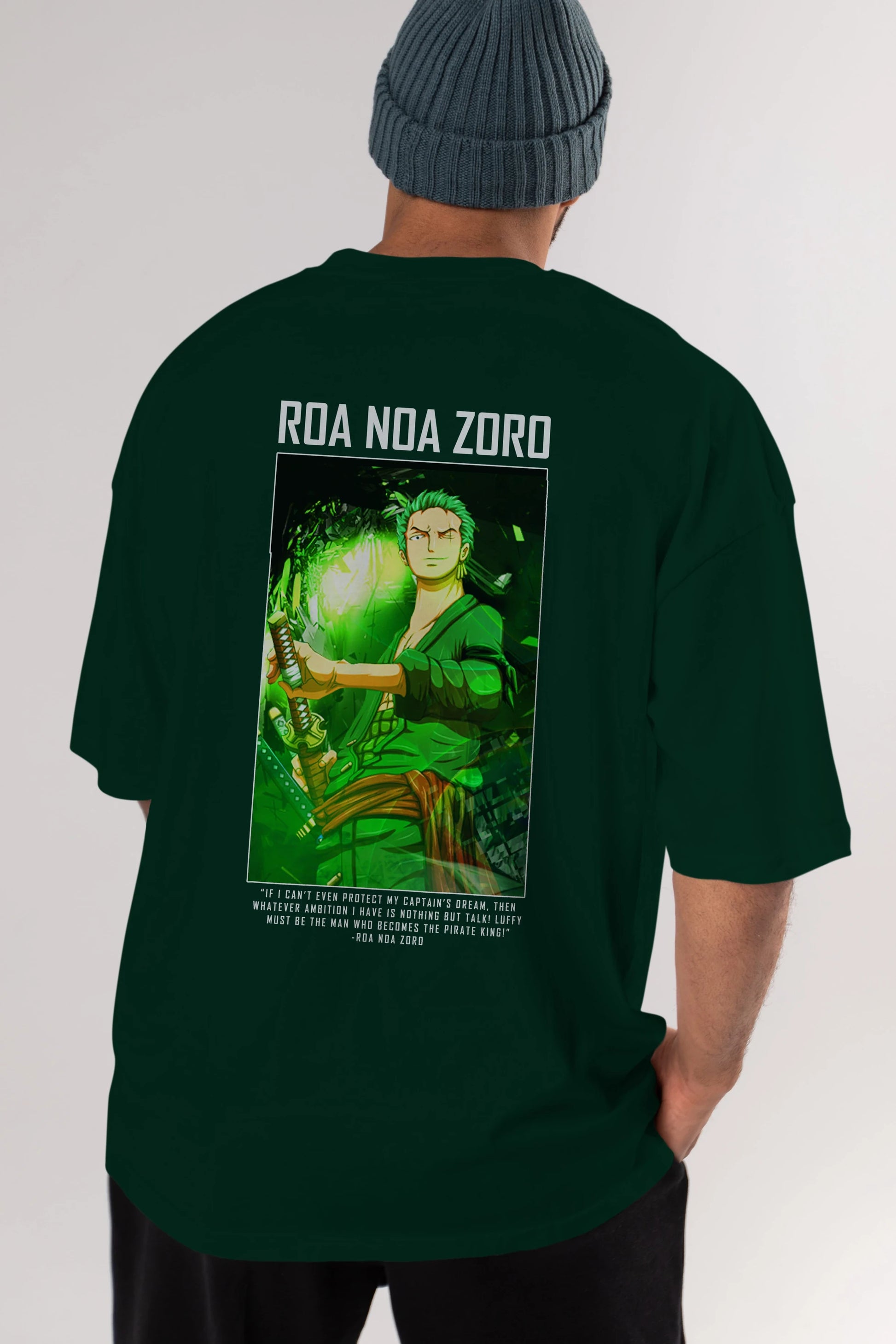 Roronoa Zoro 5 Anime Arka Baskılı Oversize t-shirt Erkek Kadın Unisex %100 pamuk tişort