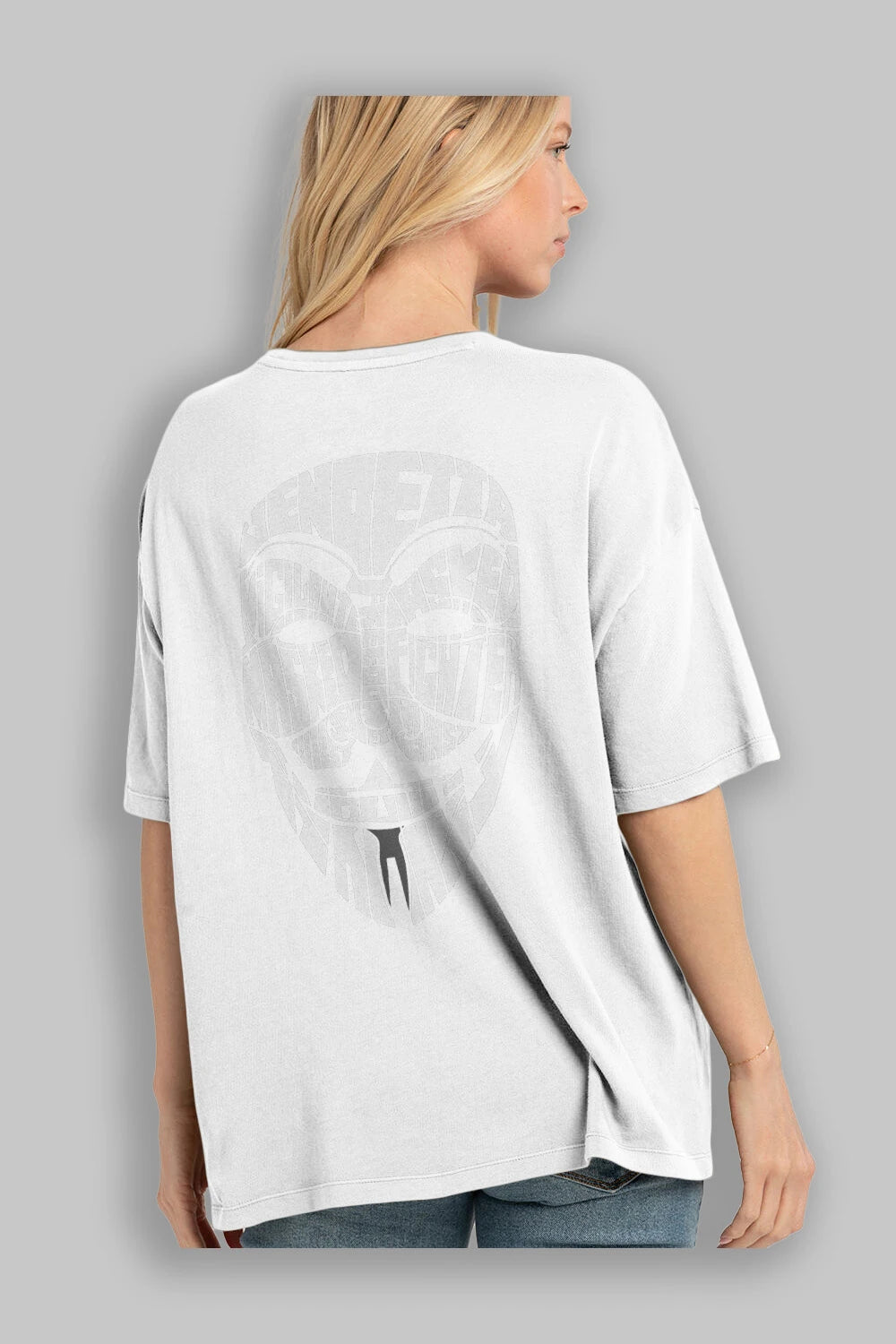 Vendetta Arka Baskılı Oversize t-shirt %100 pamuk Erkek Kadın Unisex