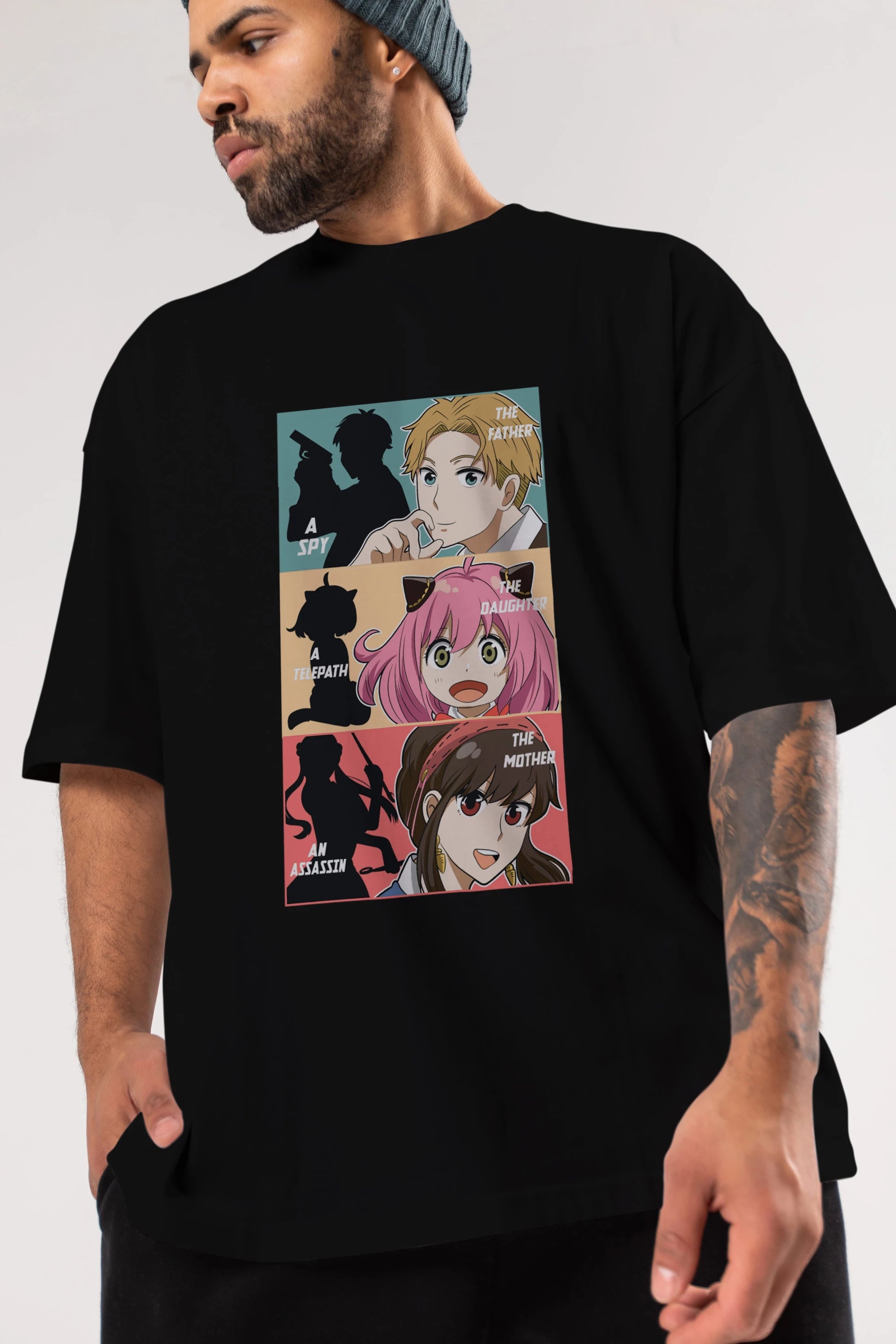 SPY X FAMILY Anime Ön Baskılı Oversize t-shirt %100 pamuk Erkek Kadın Unisex