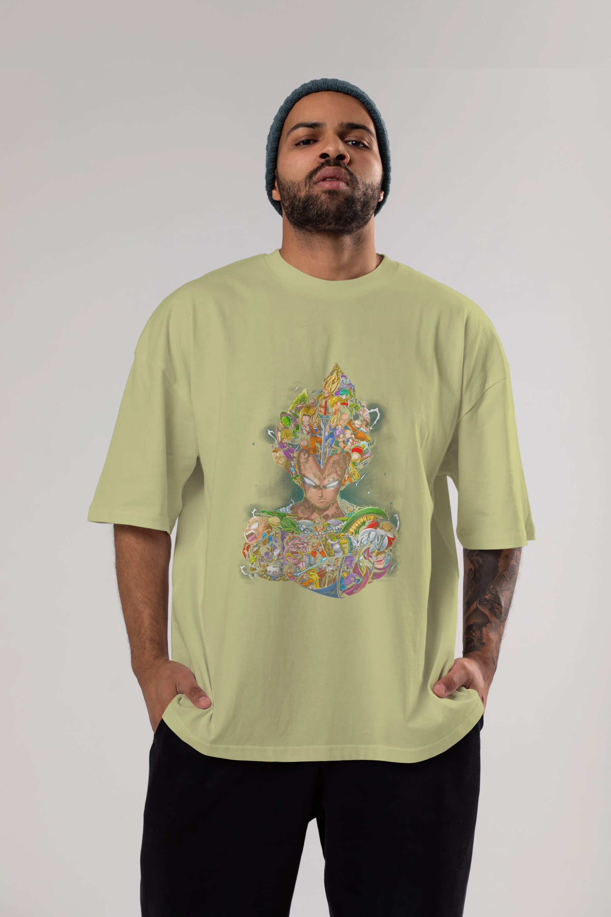 DRAGON BALL ART (3) Anime Ön Baskılı Oversize t-shirt %100 pamuk Erkek Kadın Unisex