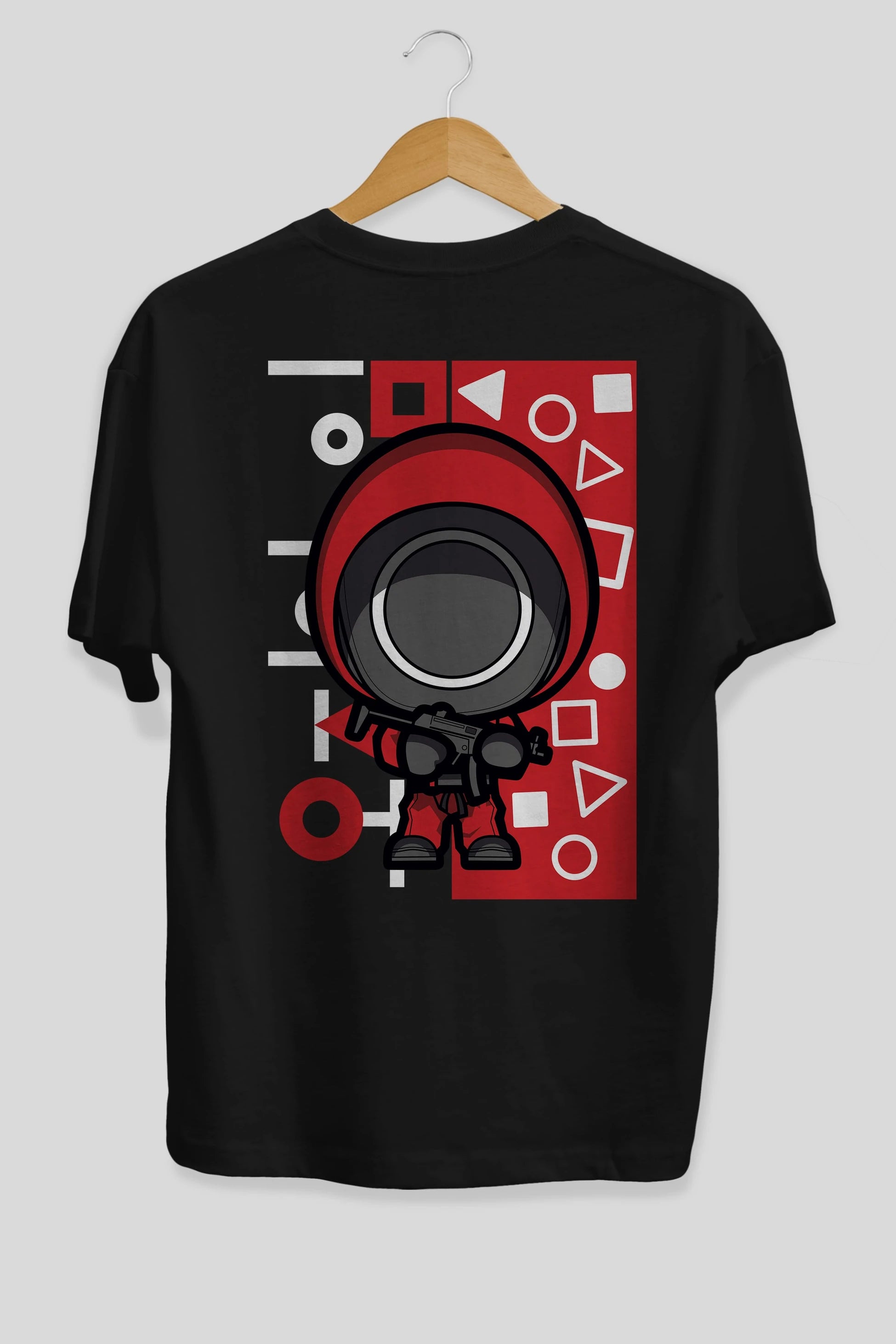 Squid Game (4) Arka Baskılı Oversize t-shirt Erkek Kadın Unisex %100 Pamuk Bisiklet Yaka tişort