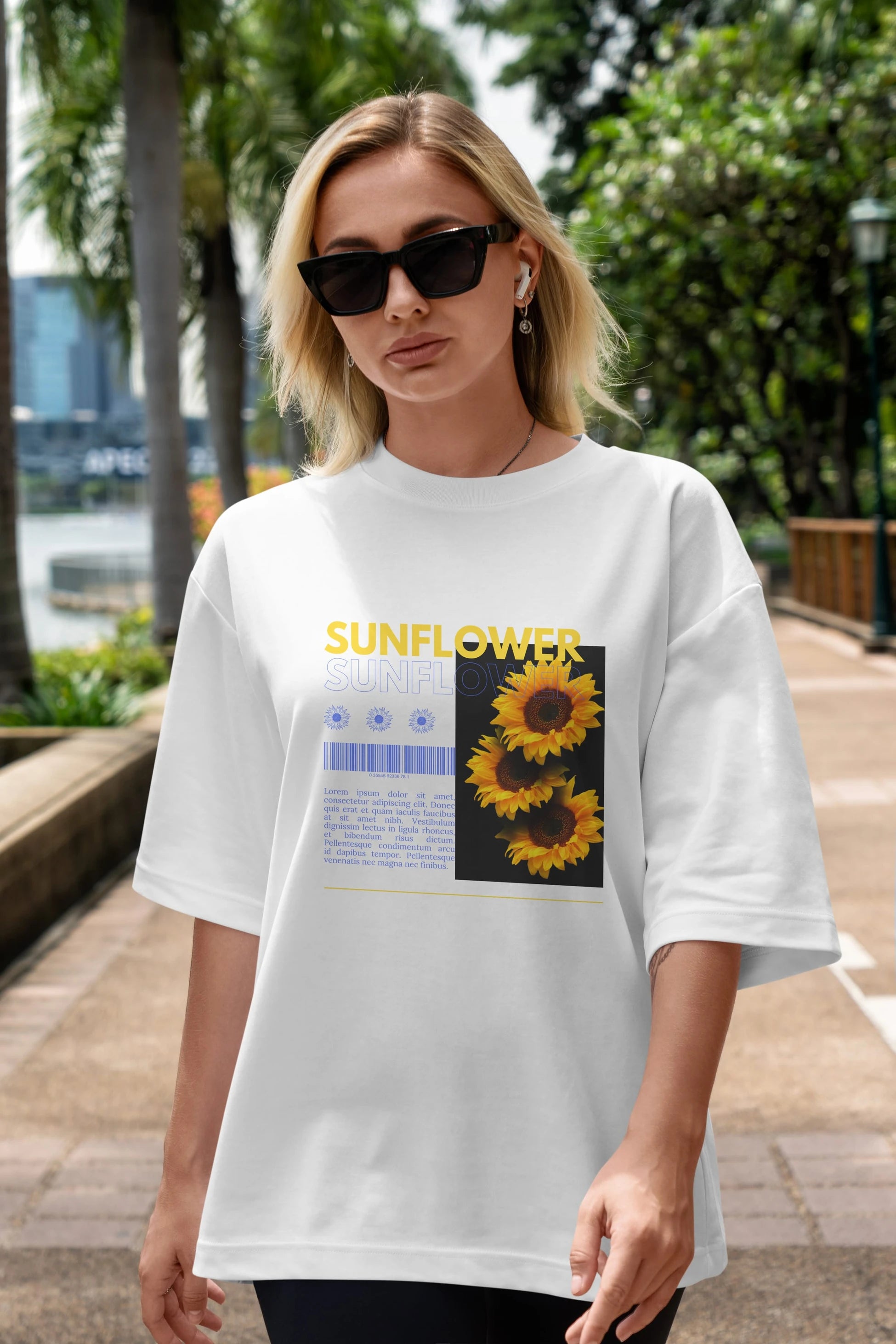 Sunflower Ön Baskılı Oversize t-shirt Erkek Kadın Unisex