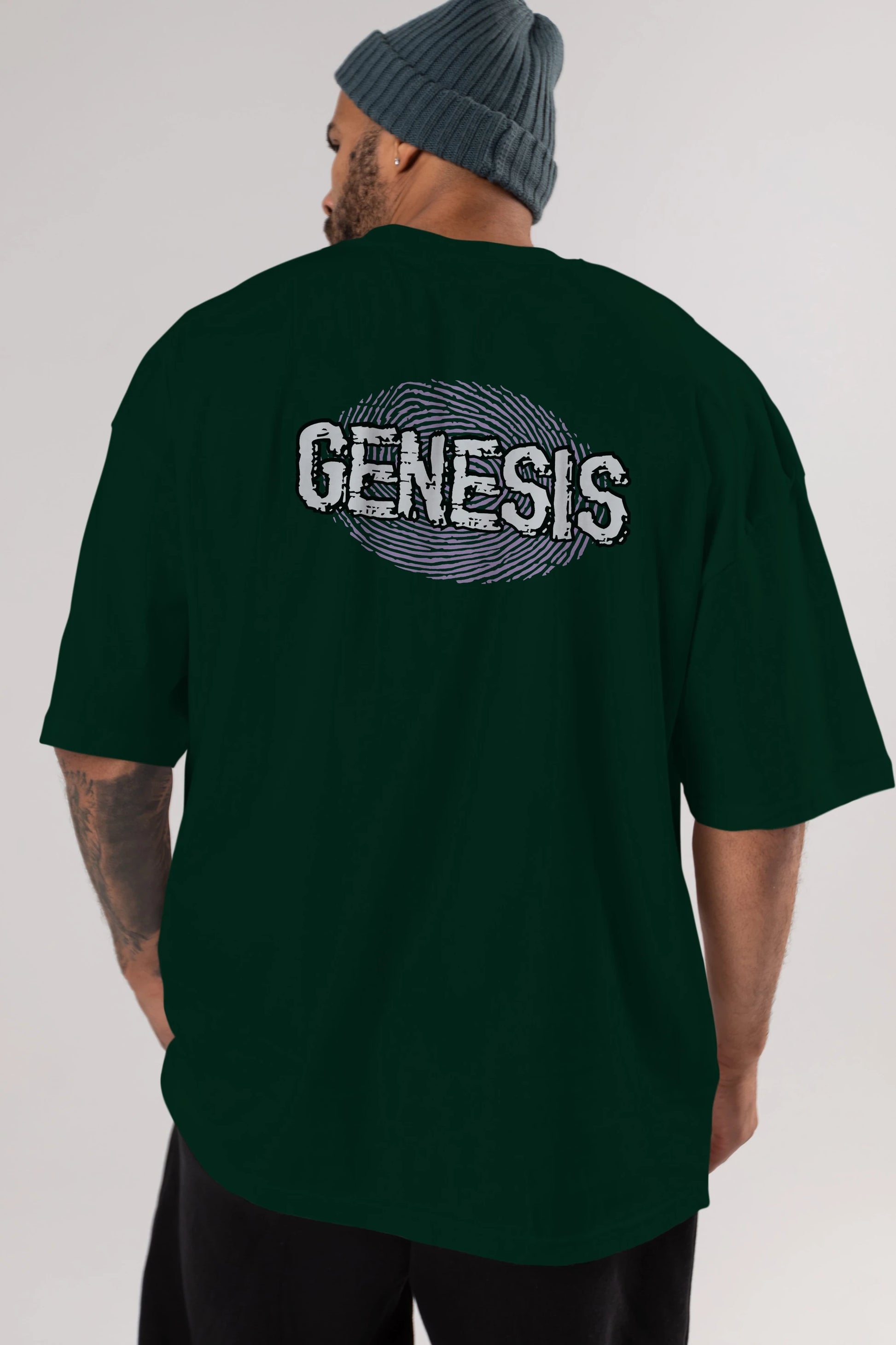 Genesis Arka Baskılı Oversize t-shirt Erkek Kadın Unisex