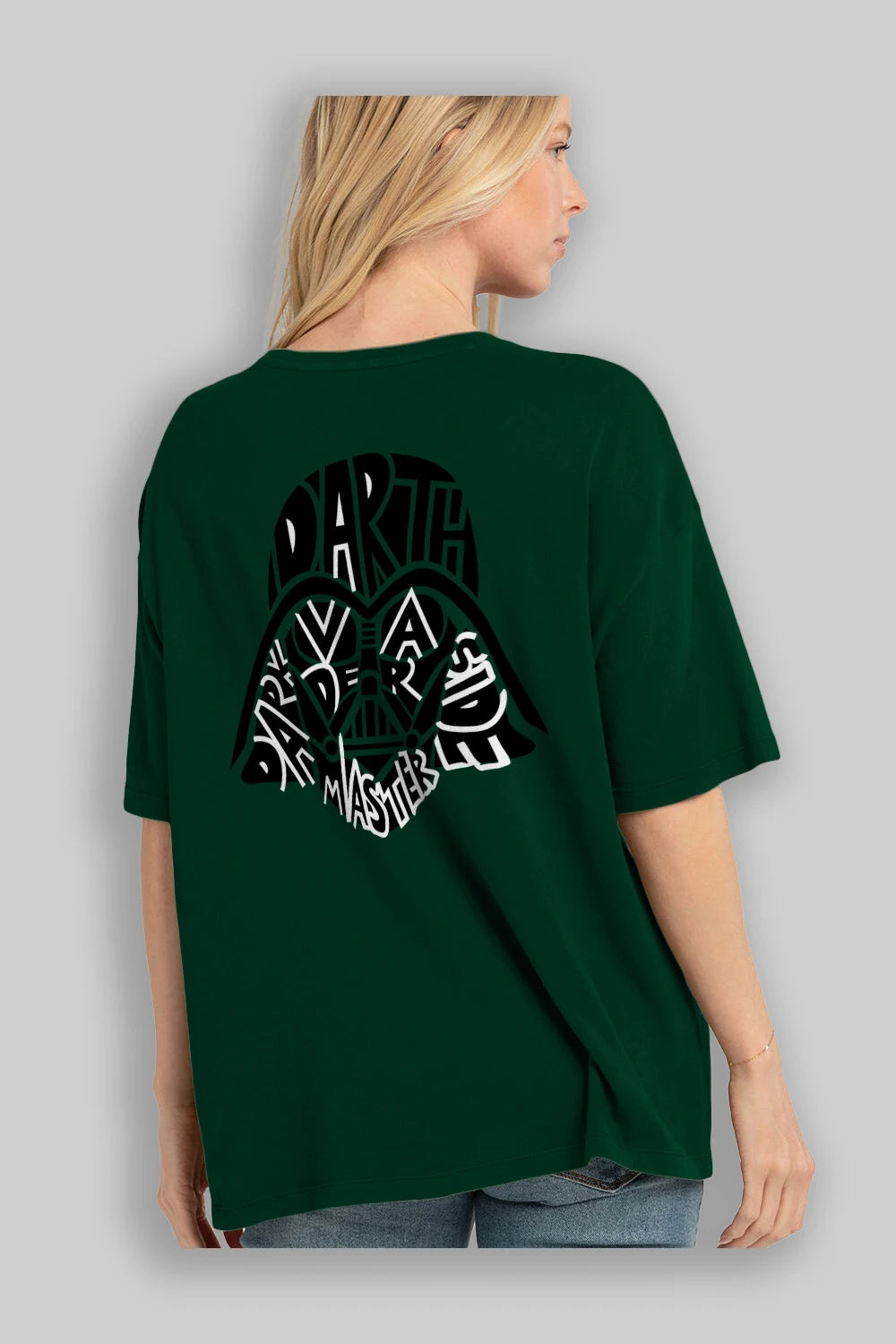 Darth Vader Arka Baskılı Oversize t-shirt %100 pamuk Erkek Kadın Unisex