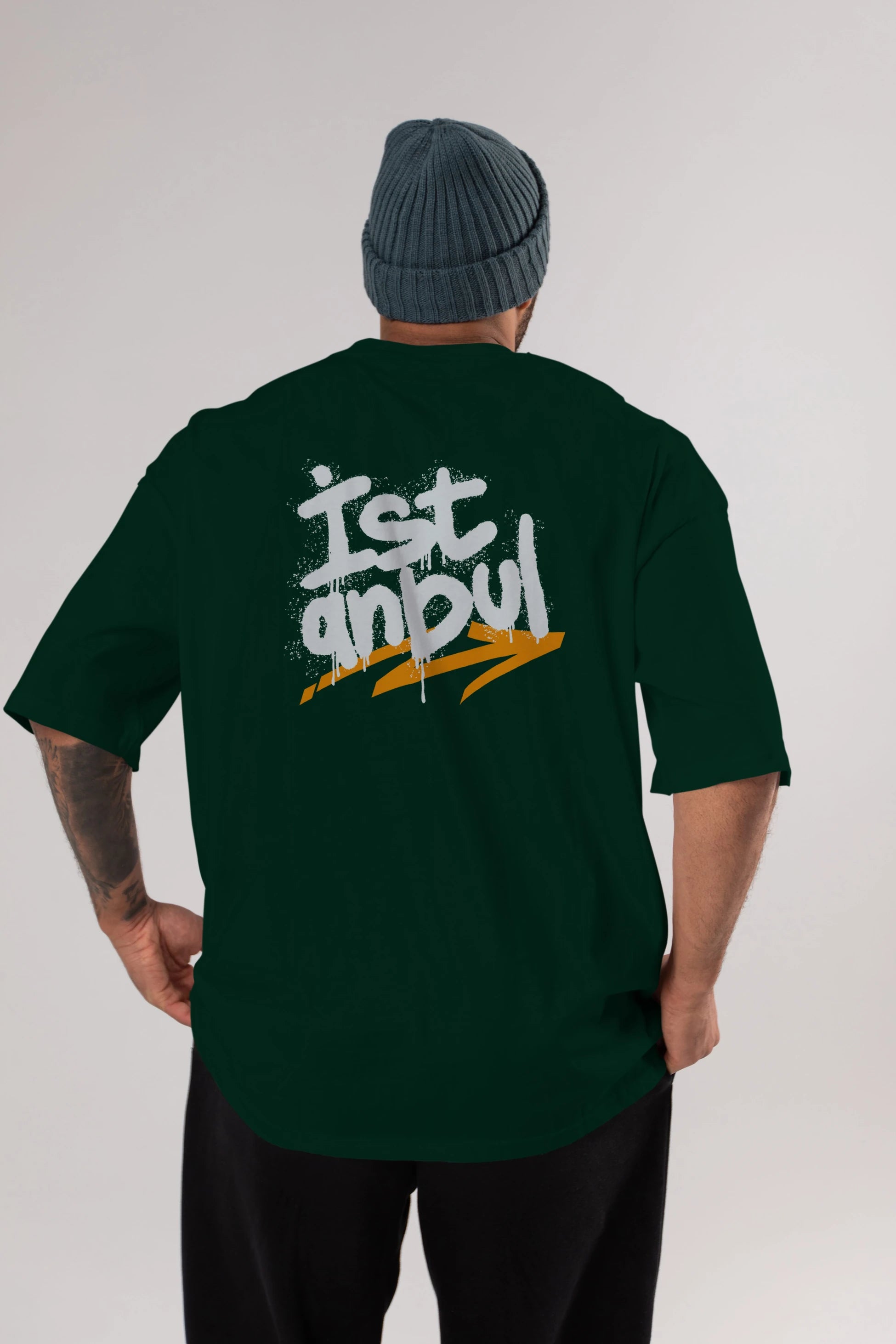 istanbul Yazılı Arka Baskılı Oversize t-shirt Erkek Kadın Unisex