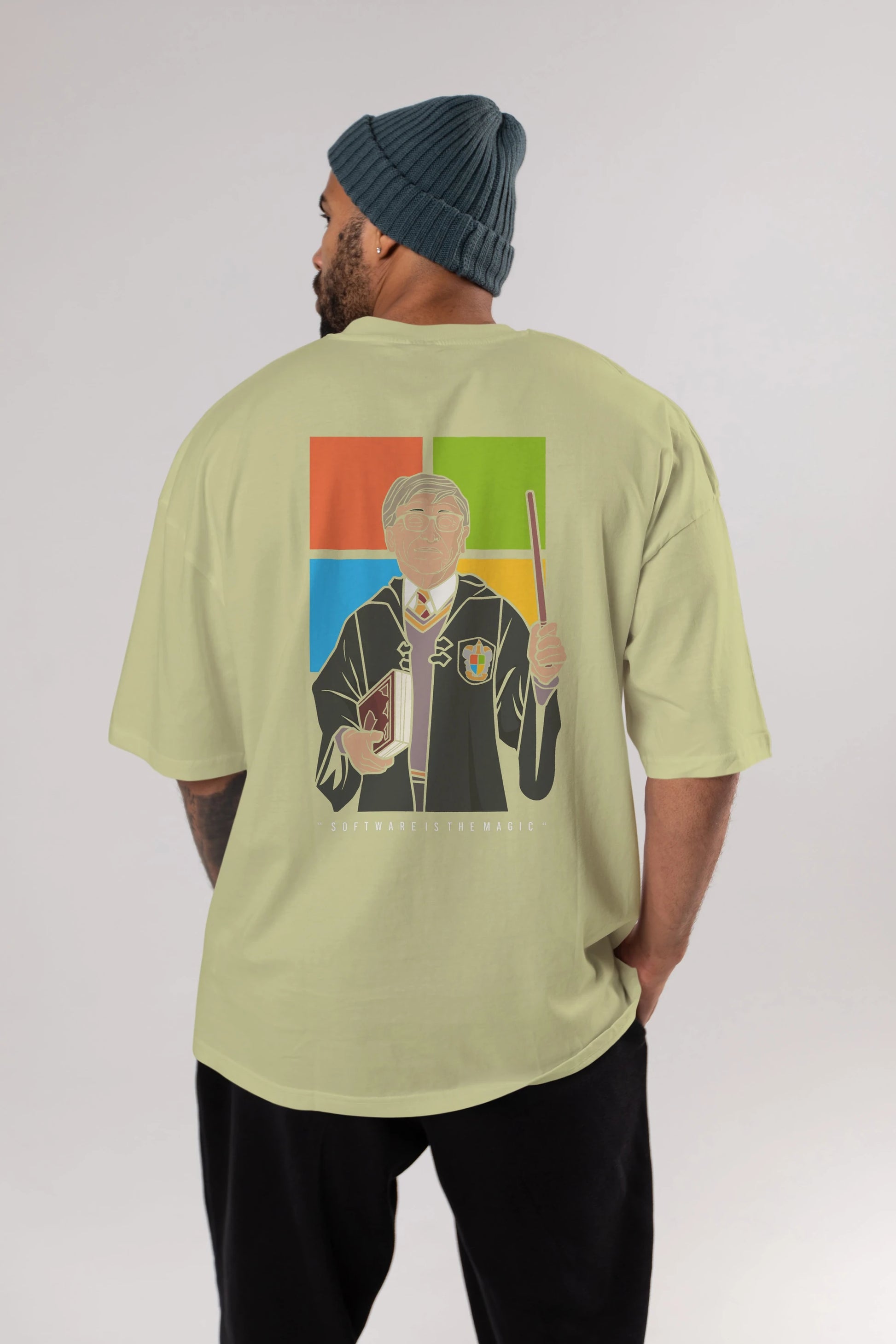 Harry Potter Gates Arka Baskılı Oversize t-shirt Erkek Kadın Unisex %100 Pamuk tişort