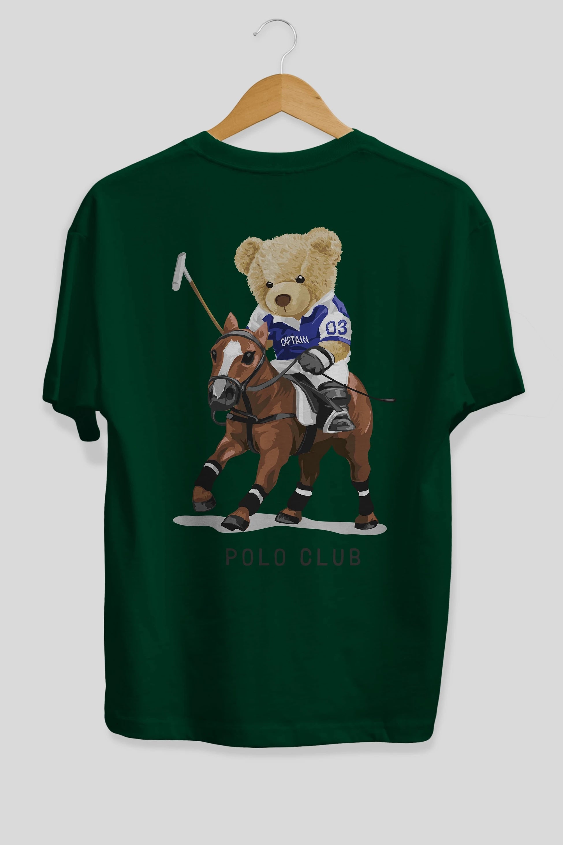 Teddy Bear Polo Club Arka Baskılı Oversize t-shirt Erkek Kadın Unisex %100 Pamuk