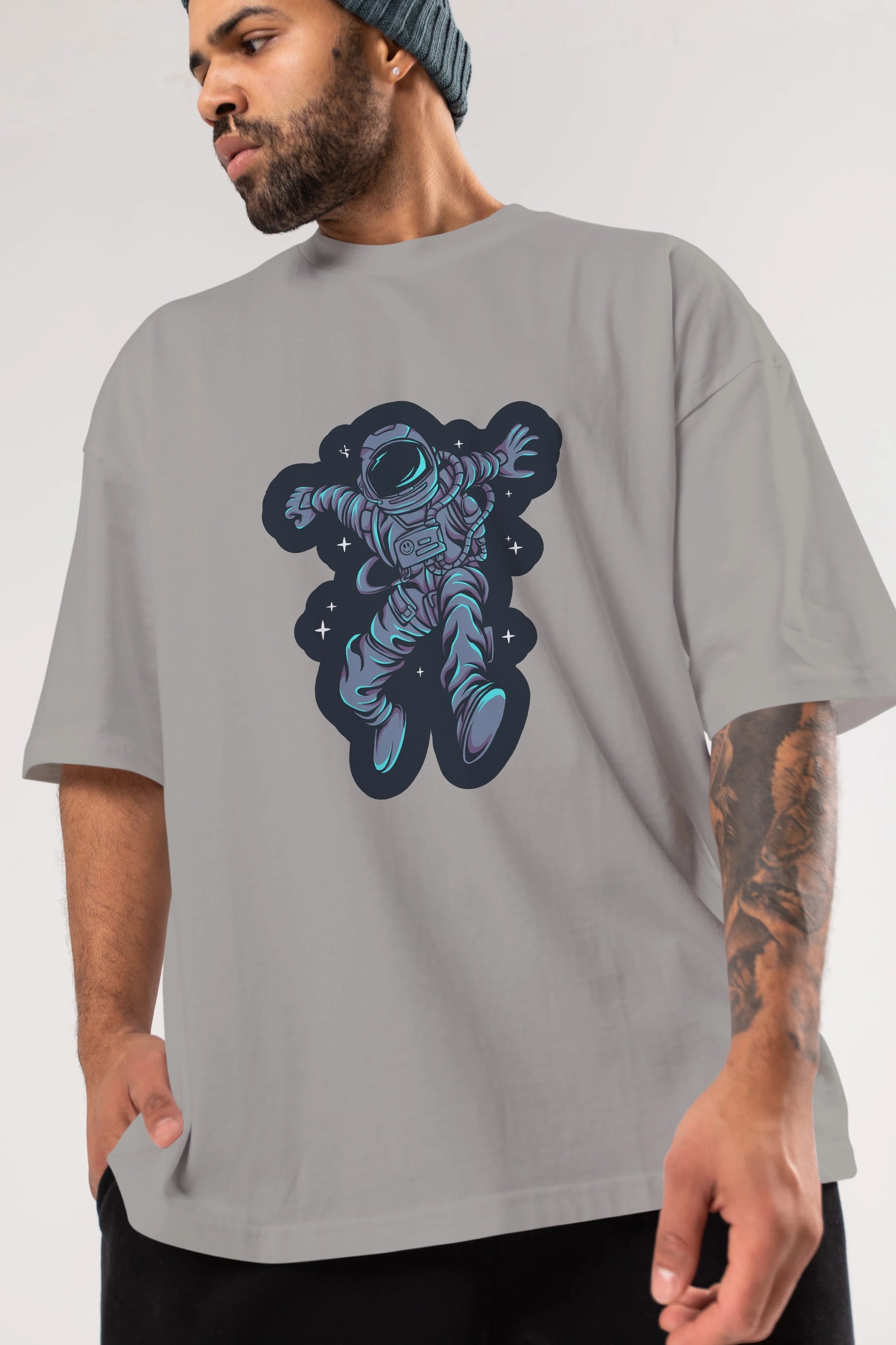 Astrostars sticker Ön Baskılı Oversize t-shirt Erkek Kadın Unisex