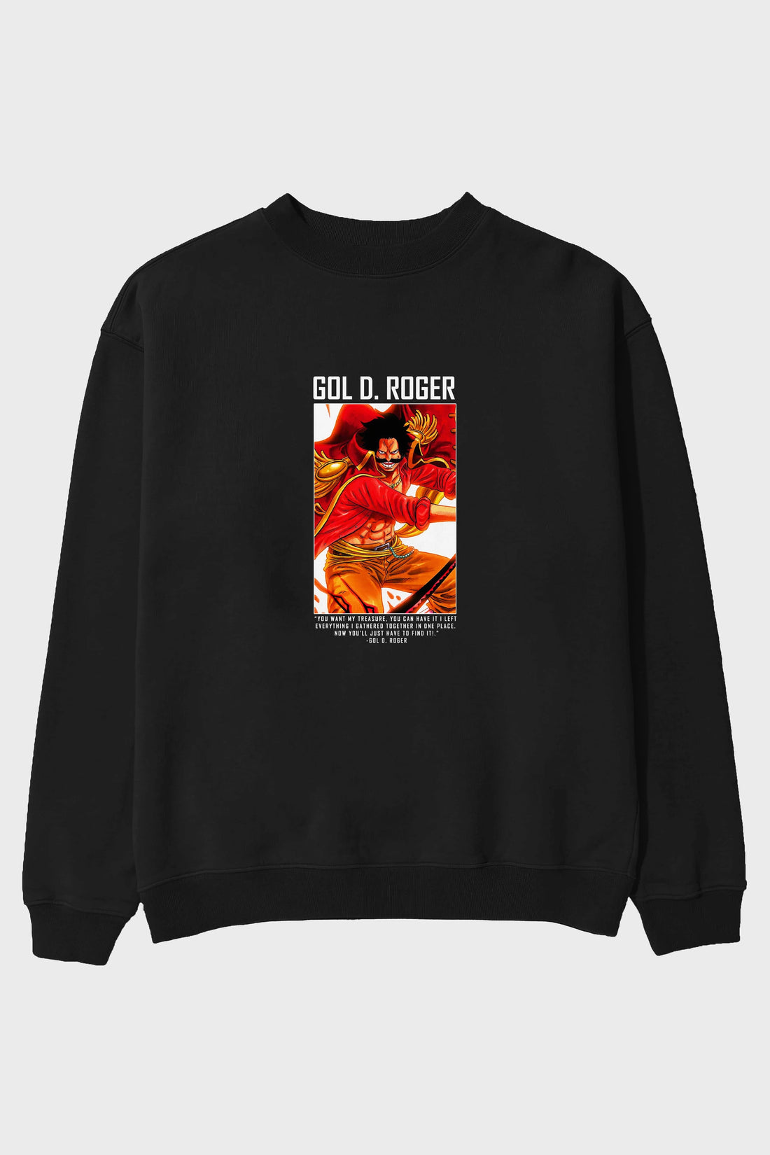 Gol D. Roger Ön Baskılı Anime Oversize Sweatshirt Erkek Kadın Unisex