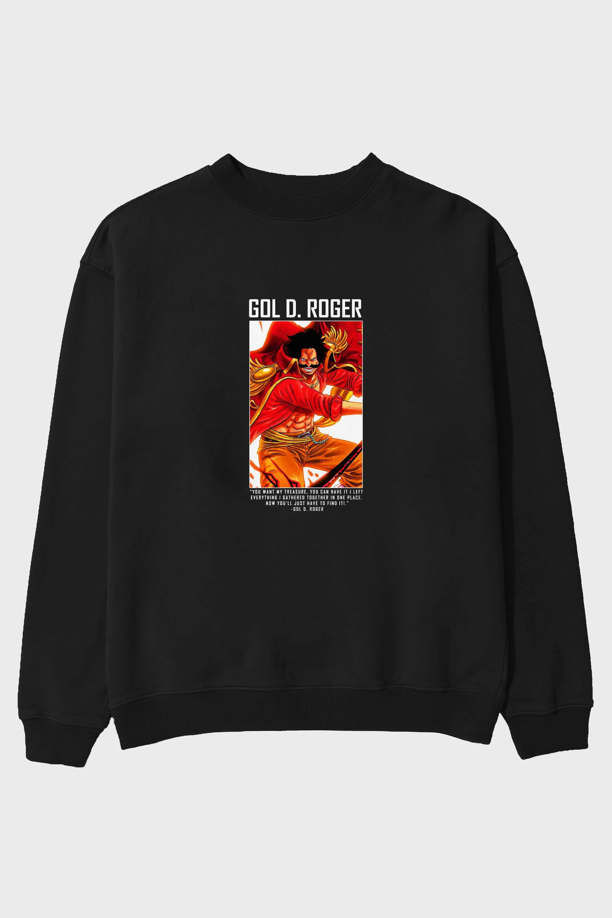 Gol D. Roger Ön Baskılı Anime Oversize Sweatshirt Erkek Kadın Unisex