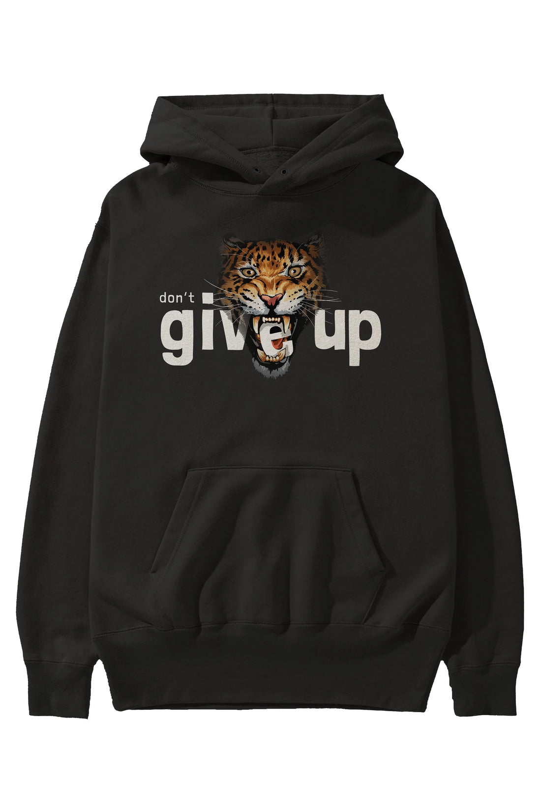 Teddy Bear Dont Give Up Ön Baskılı Hoodie Oversize Kapüşonlu Sweatshirt Erkek Kadın Unisex